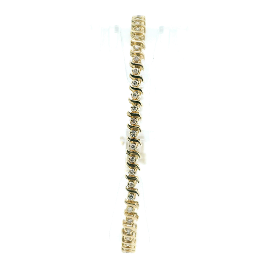 14K Yellow Gold Diamond Tennis Bracelet - 0.82ct