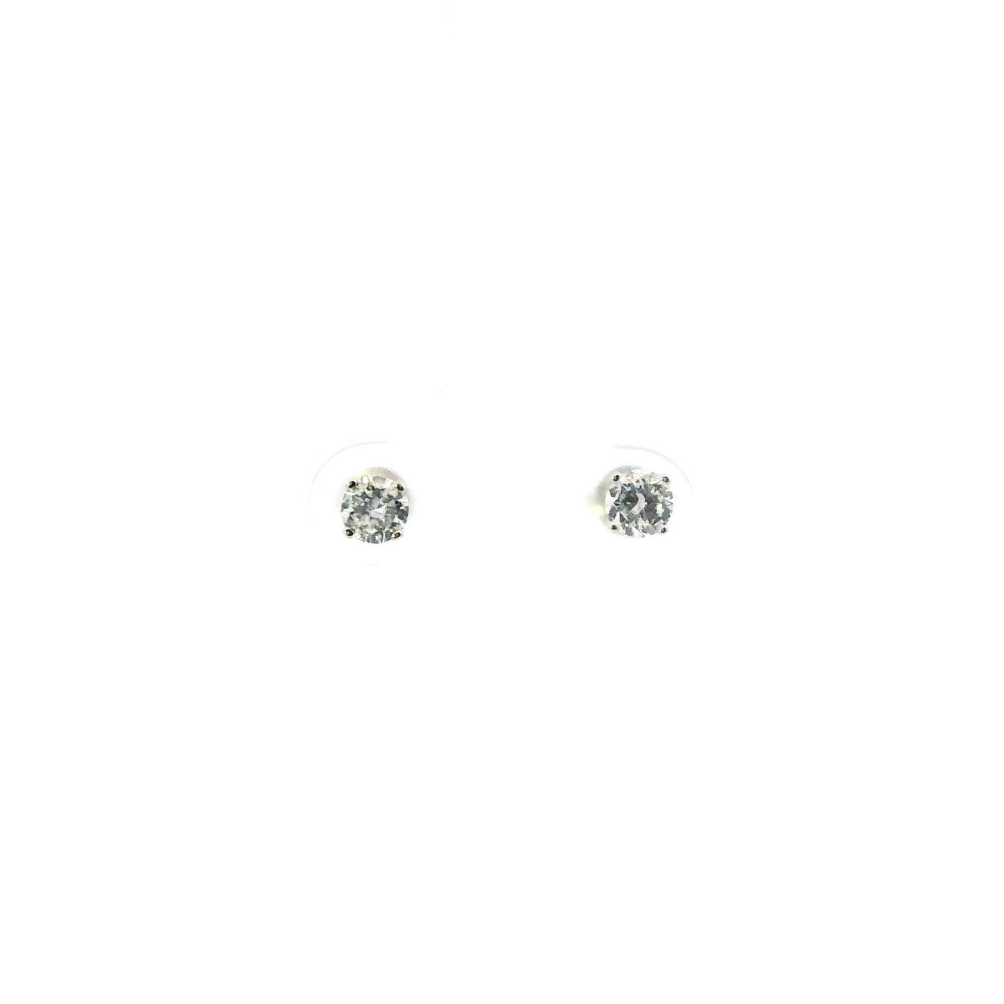 14K White Gold Diamond Solitaire Earrings - 0.55ct