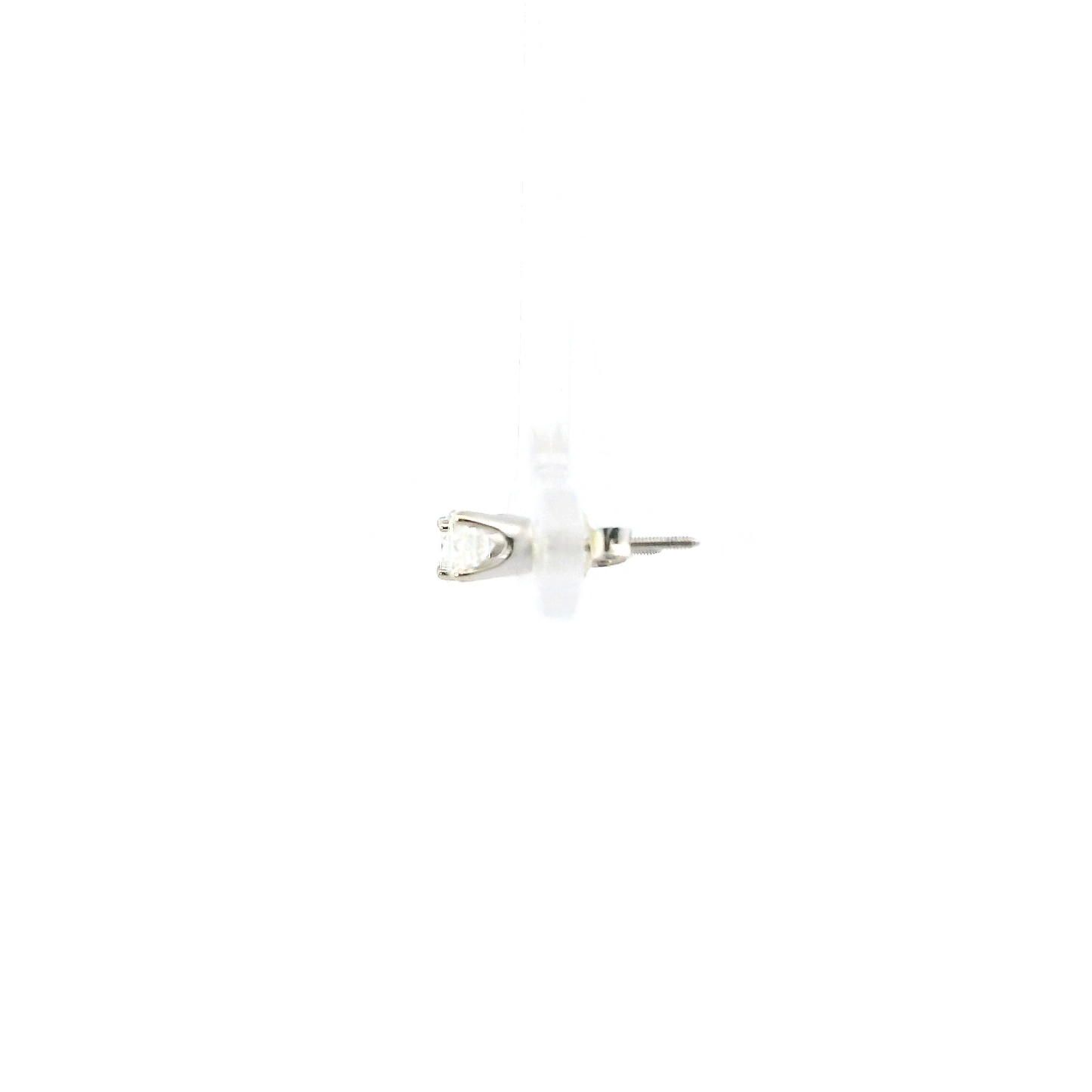 14K White Gold Diamond Solitaire Earrings - 0.55ct