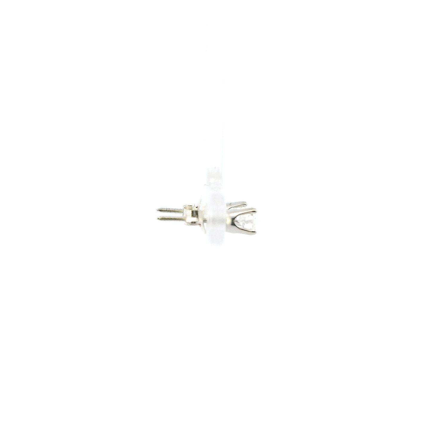 14K White Gold Diamond Solitaire Earrings - 0.55ct