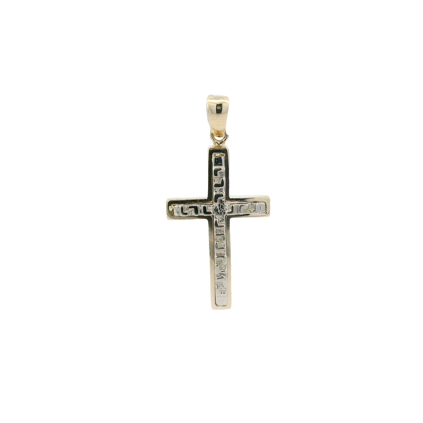 14K Yellow & White Gold Cross Pendant