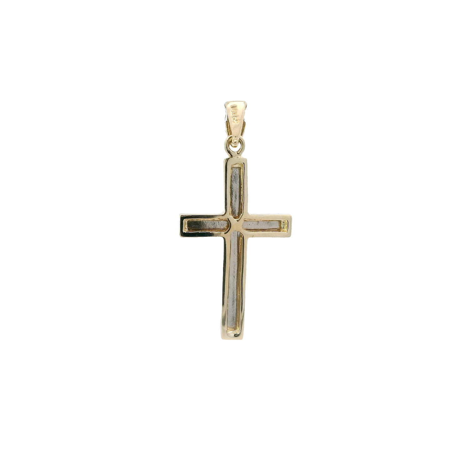 14K Yellow & White Gold Cross Pendant