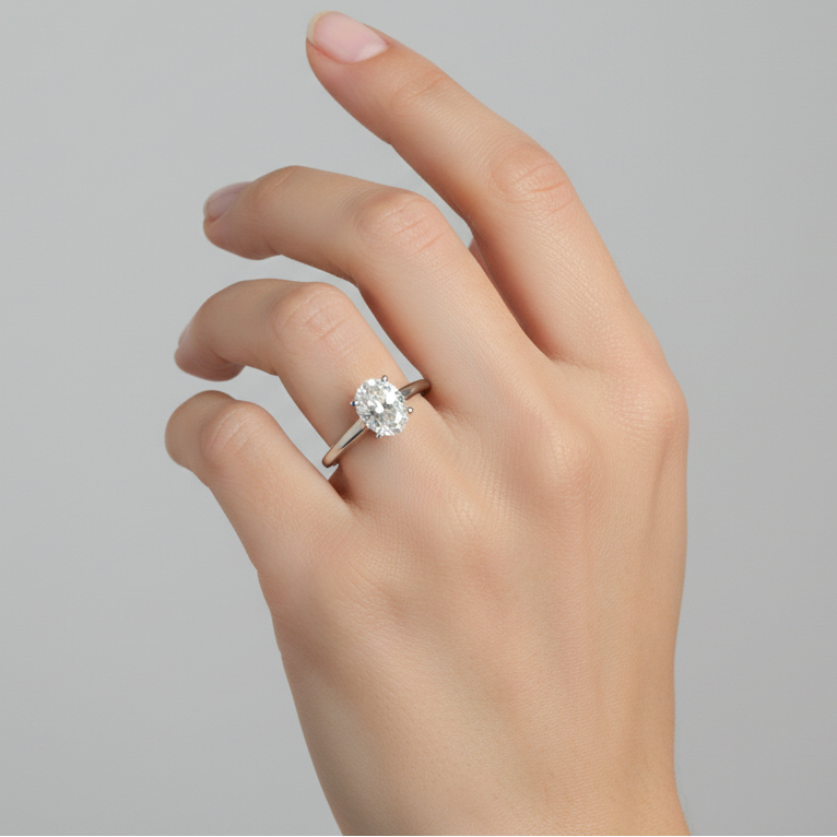 14K White Gold Diamond Solitaire Women's Ring - 1.05ct