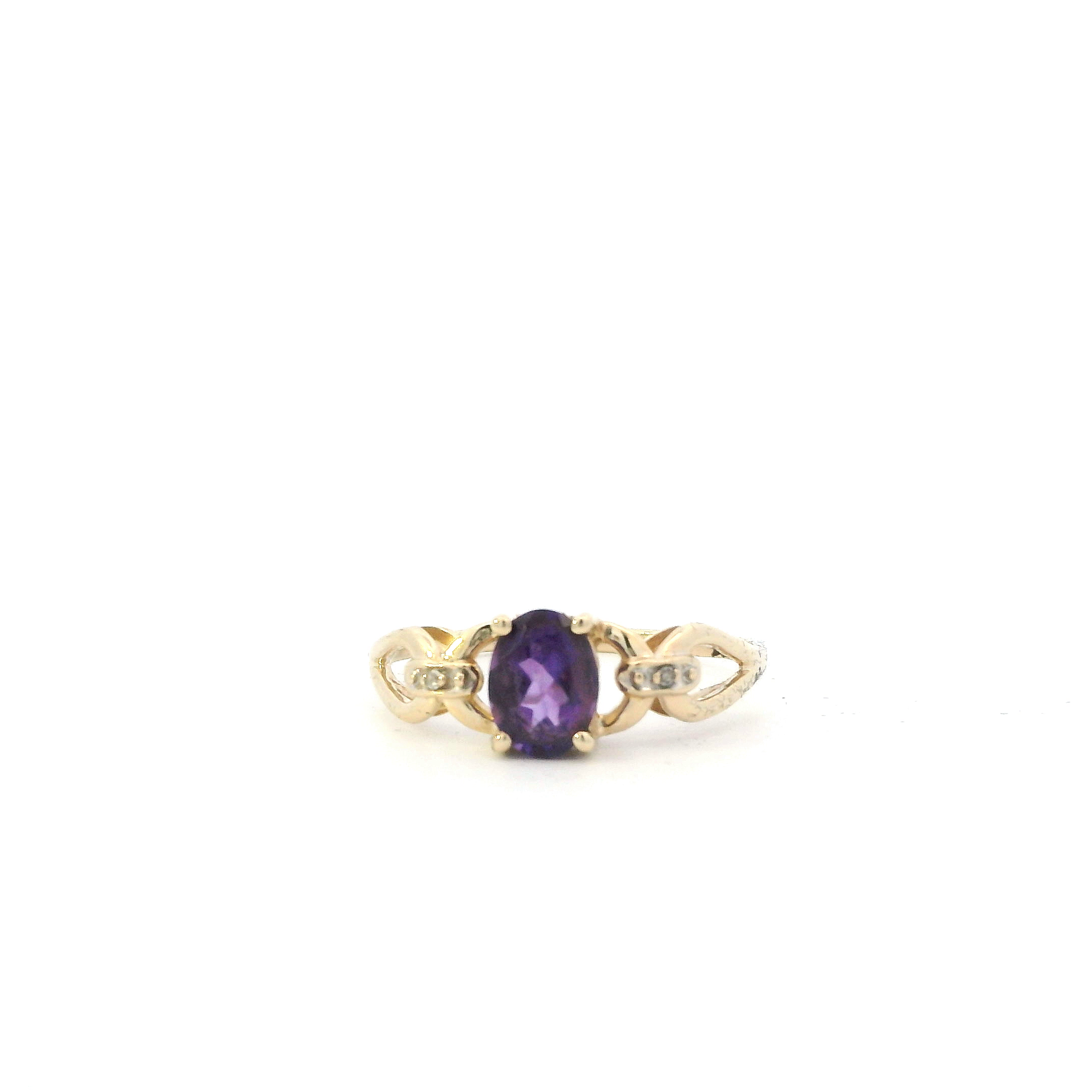 10K Yellow Gold Amethyst Men's Ring