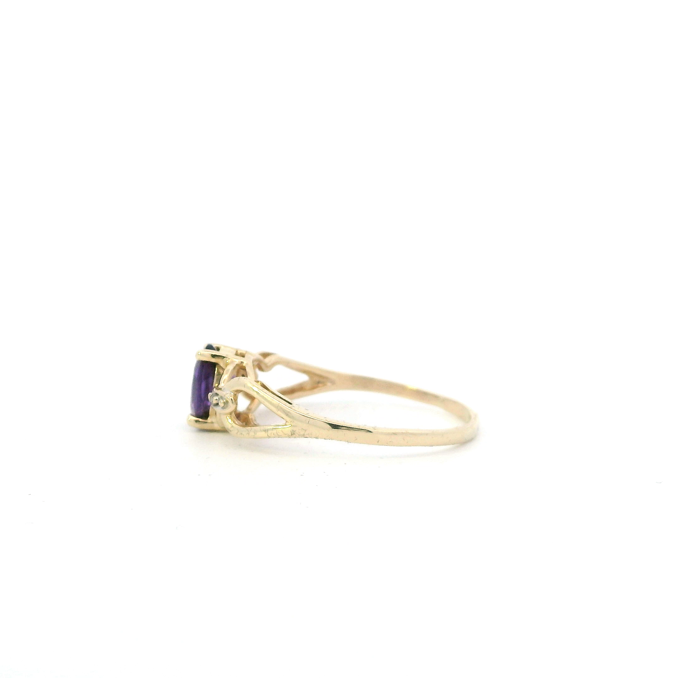 10K Yellow Gold Amethyst Men's Ring