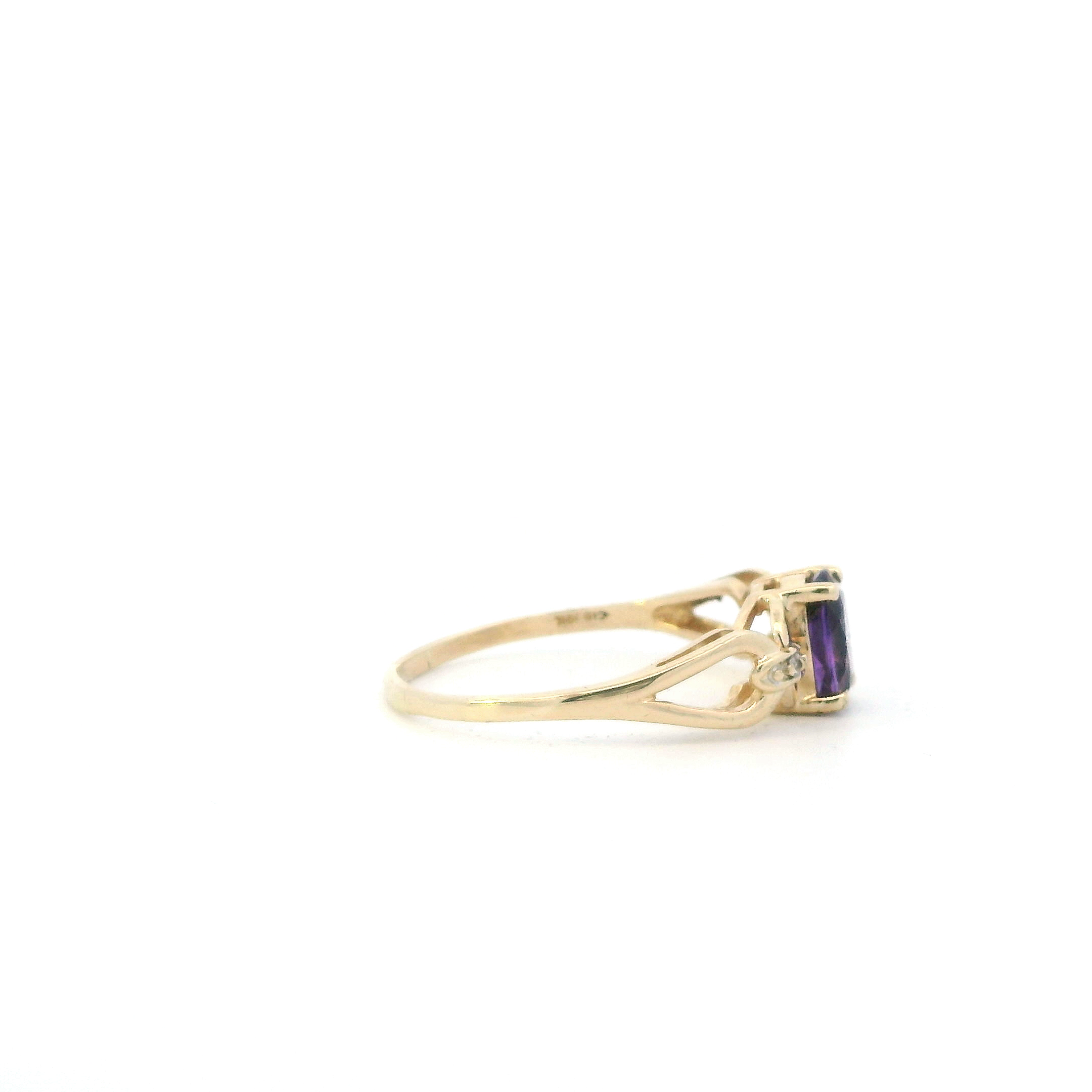 10K Yellow Gold Amethyst Men's Ring