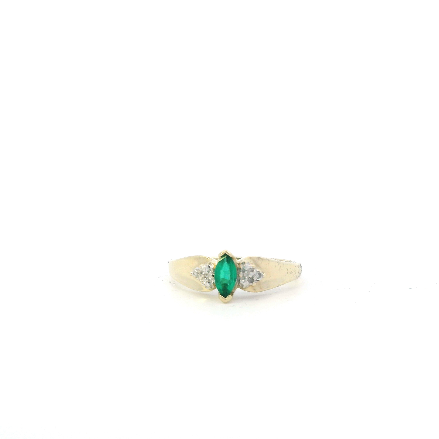 10K Yellow Gold Emerald Women's Ring
