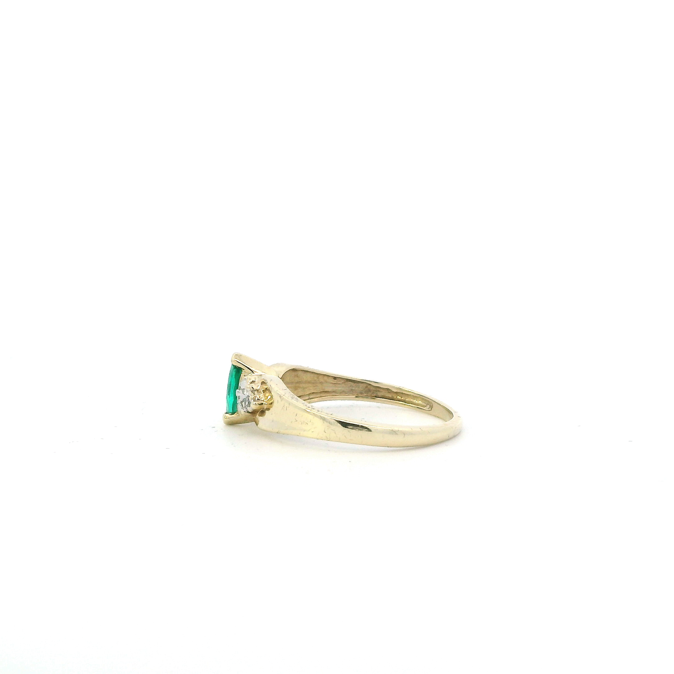 10K Yellow Gold Emerald Women's Ring