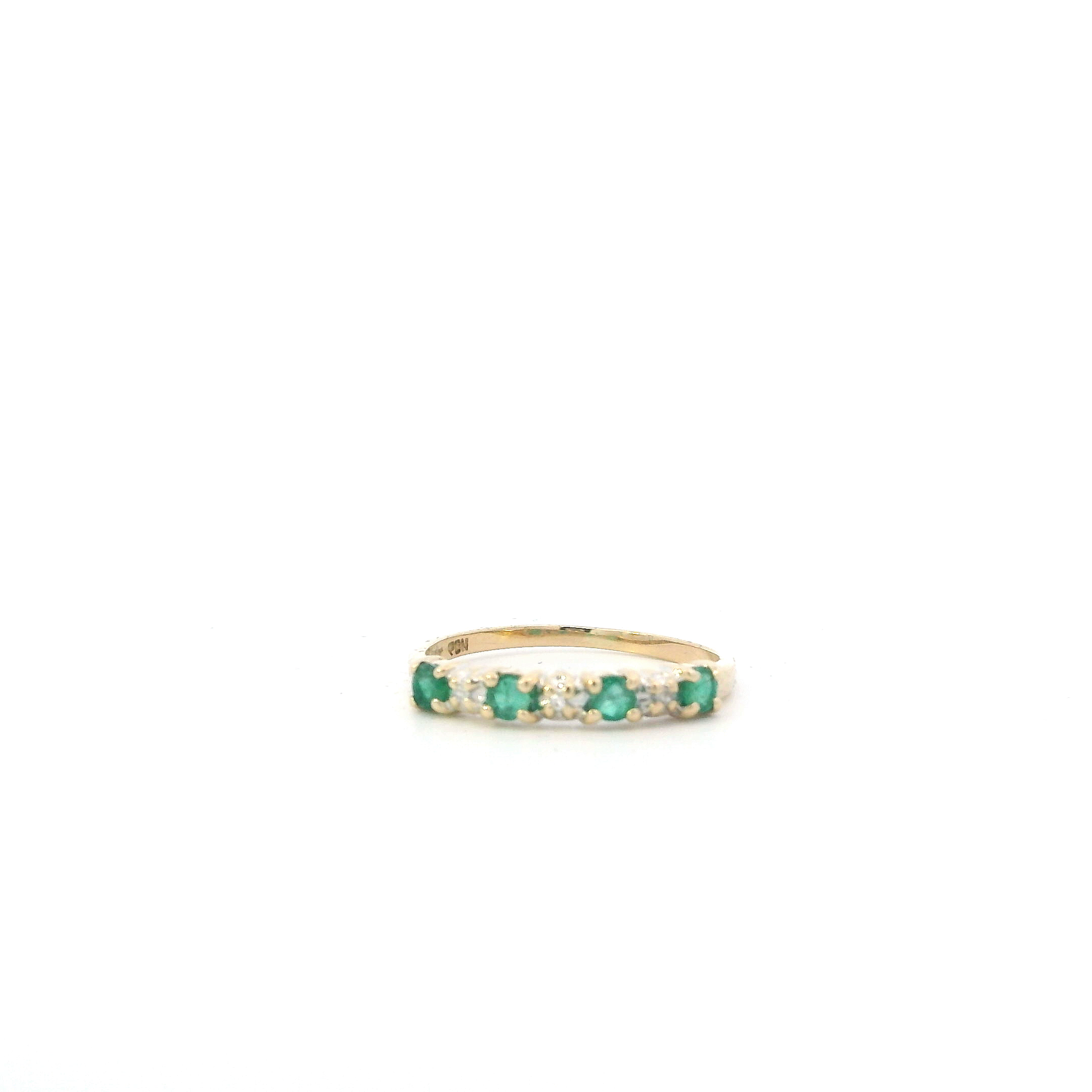 10K Yellow Gold Emerald Womens Ring
