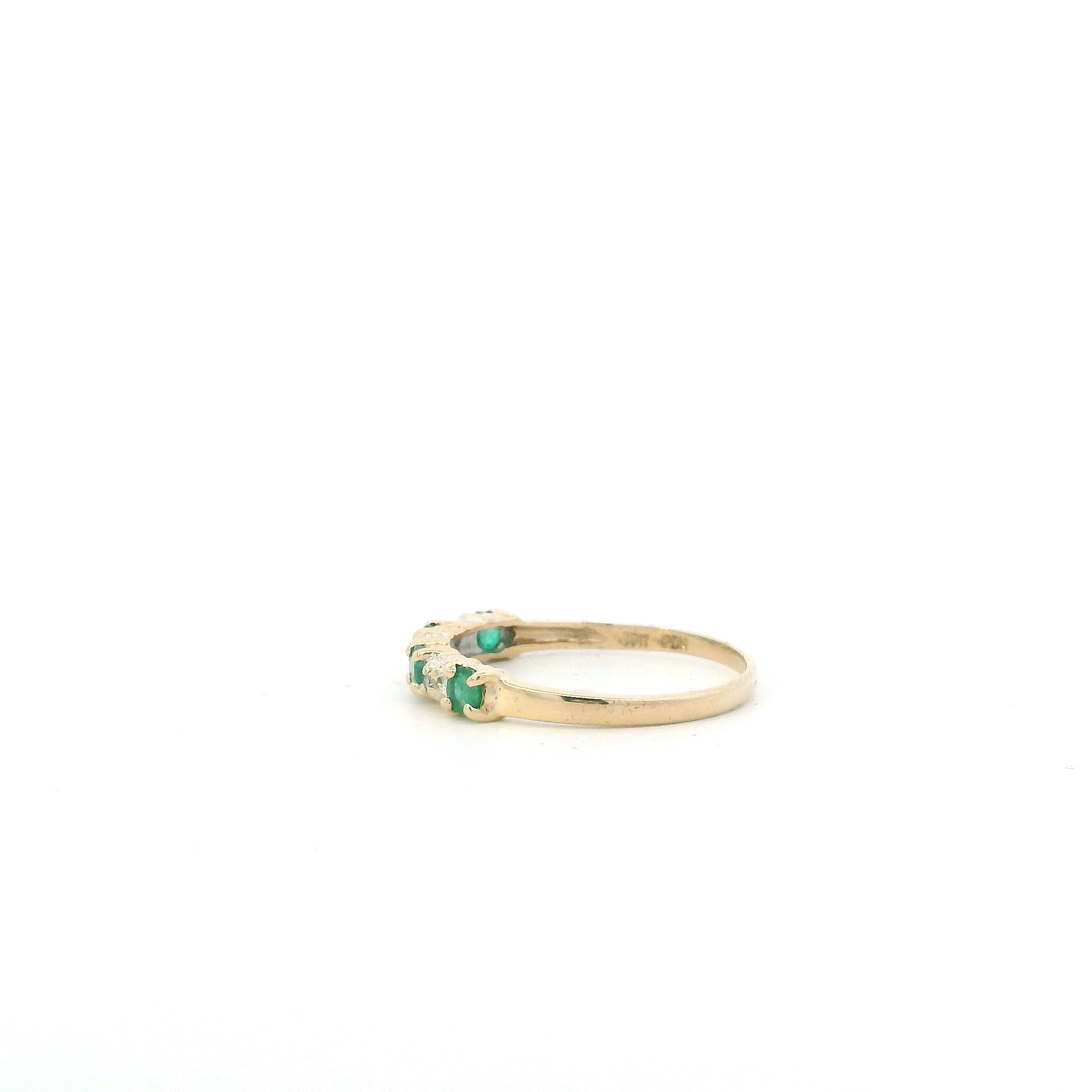 10K Yellow Gold Emerald Womens Ring