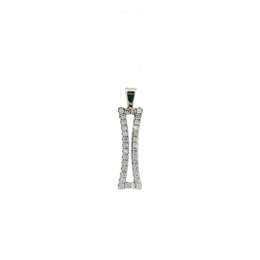 Platinum Diamond Rectangle Pendant -0.26ct