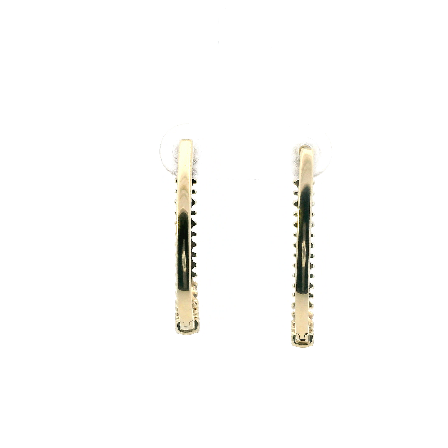 10K Yellow Gold Diamond Oval Hoop Earrings - 1.00ct