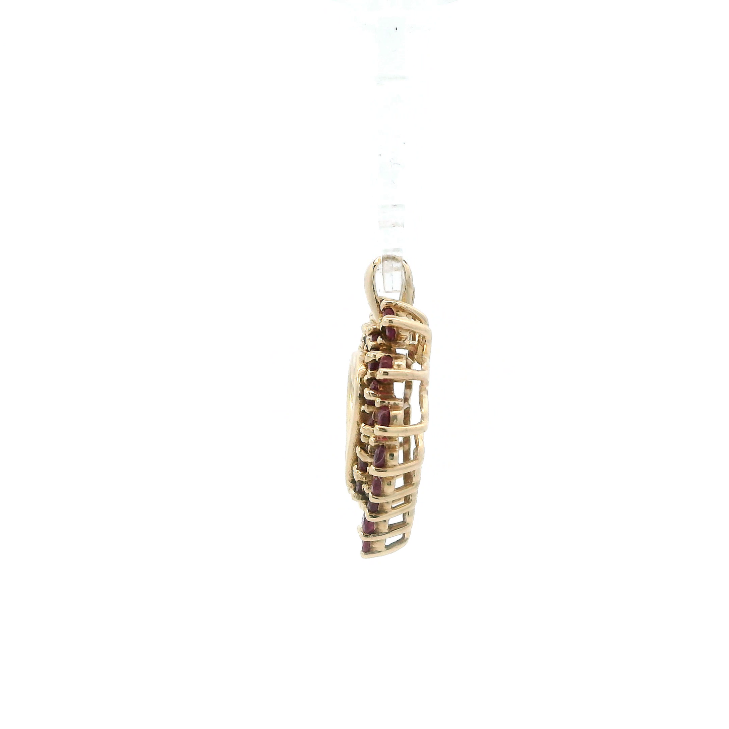 10K Yellow Gold Ruby Heart Pendant