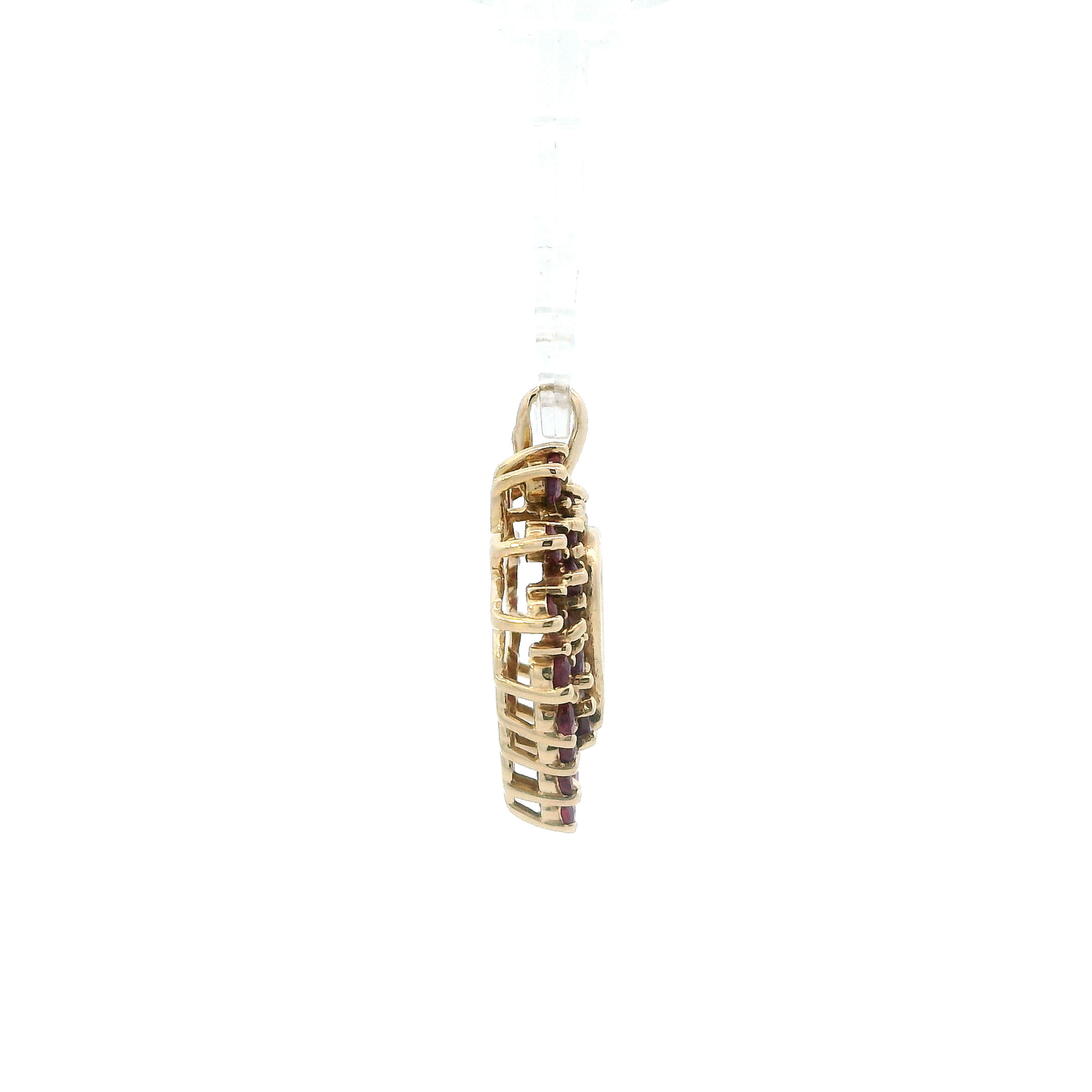 10K Yellow Gold Ruby Heart Pendant