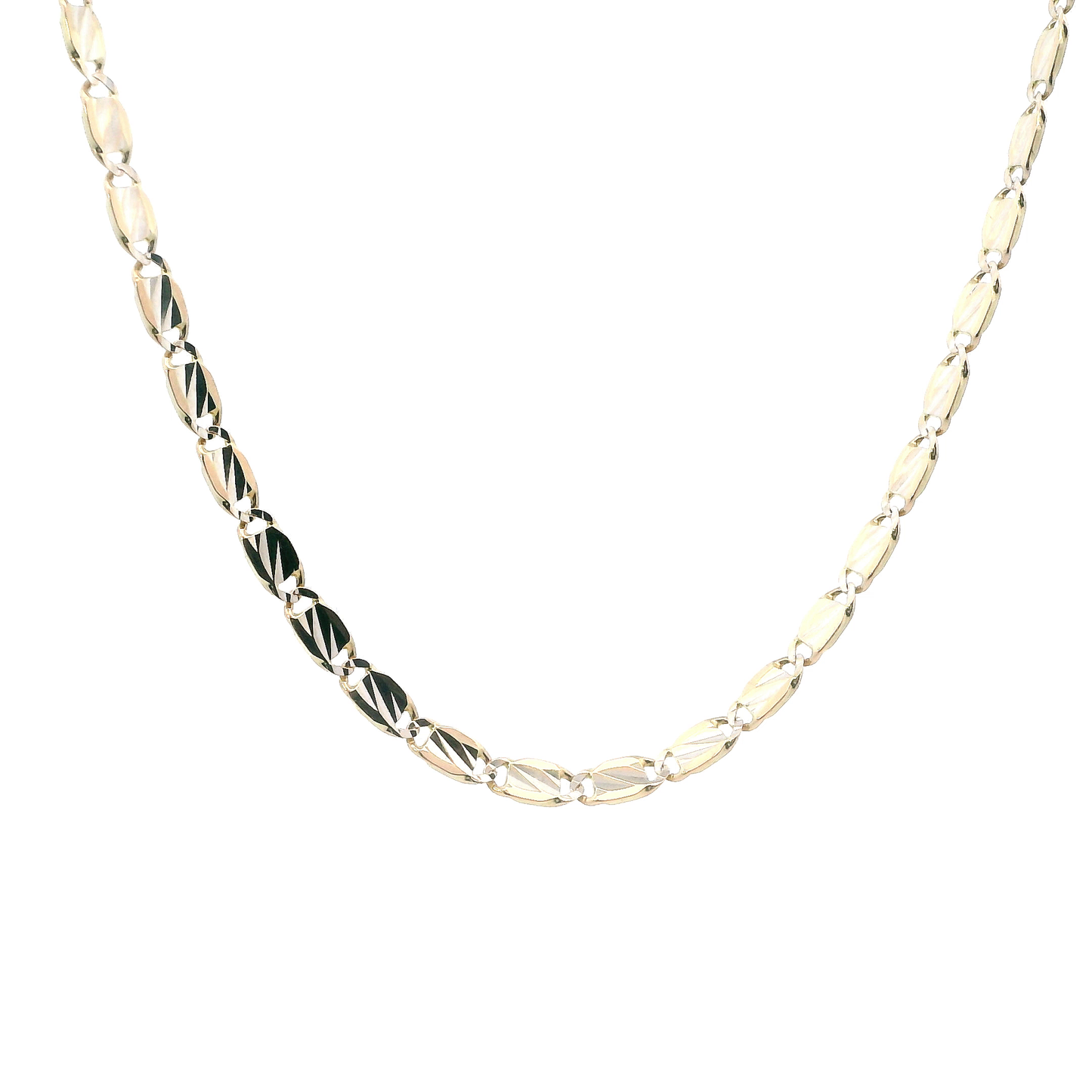 14K Yellow & White Gold 25" Mariner Style Chain