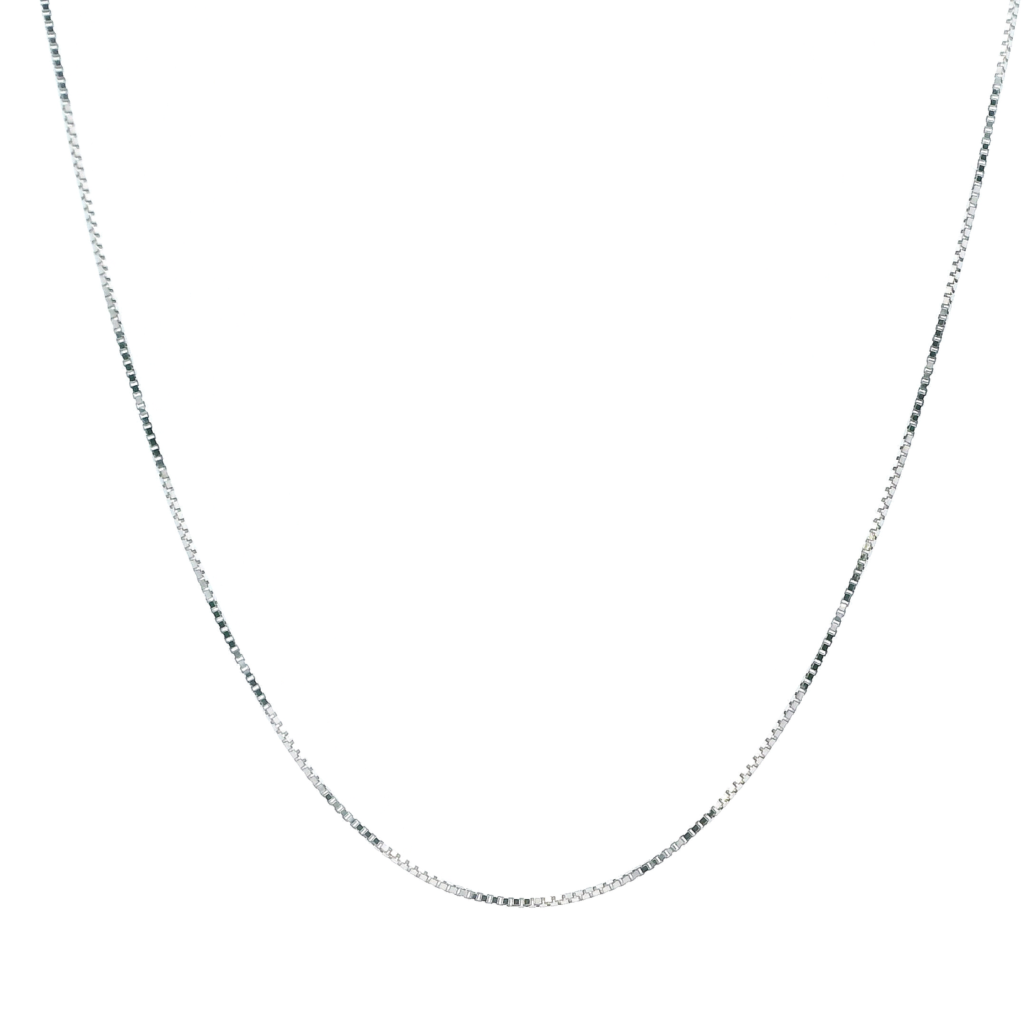 14K White Gold 18" Box Chain