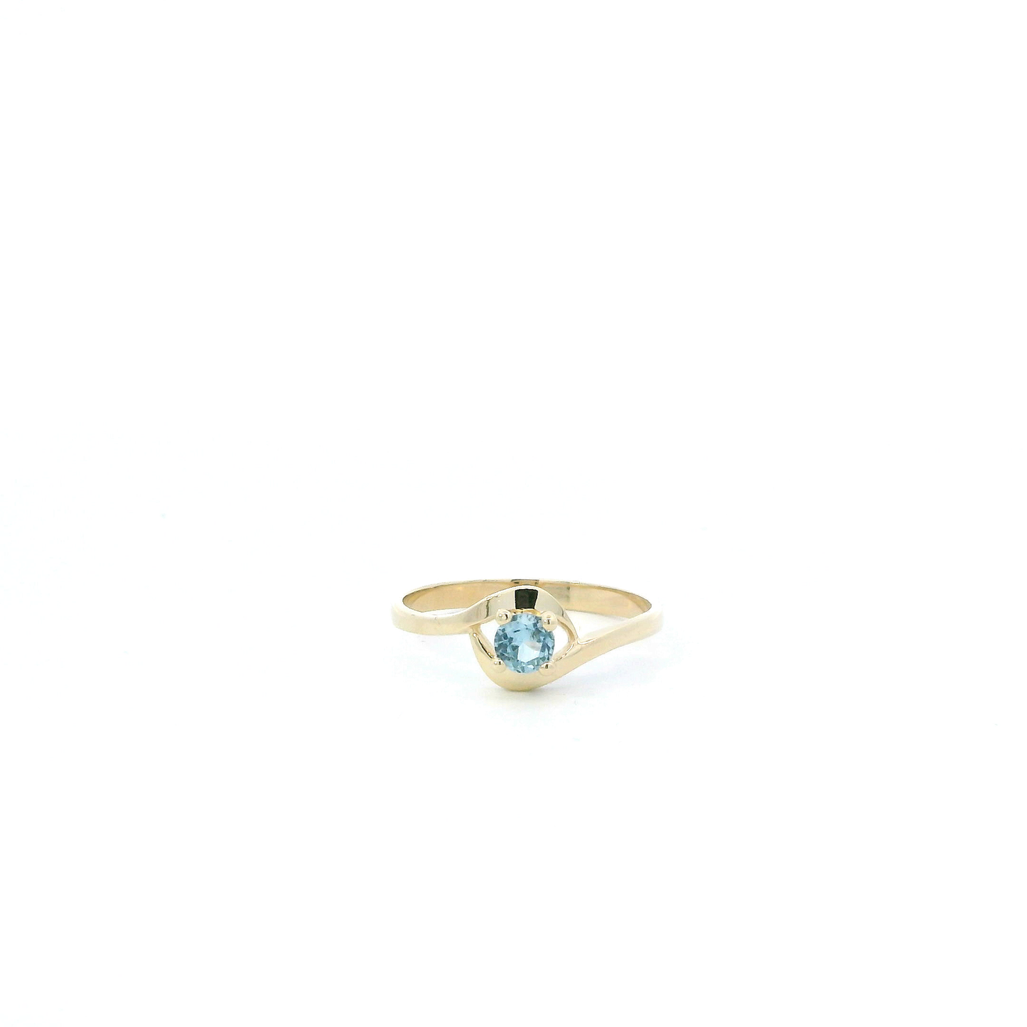 14K Yellow Gold Aquamarine Women's Ring
