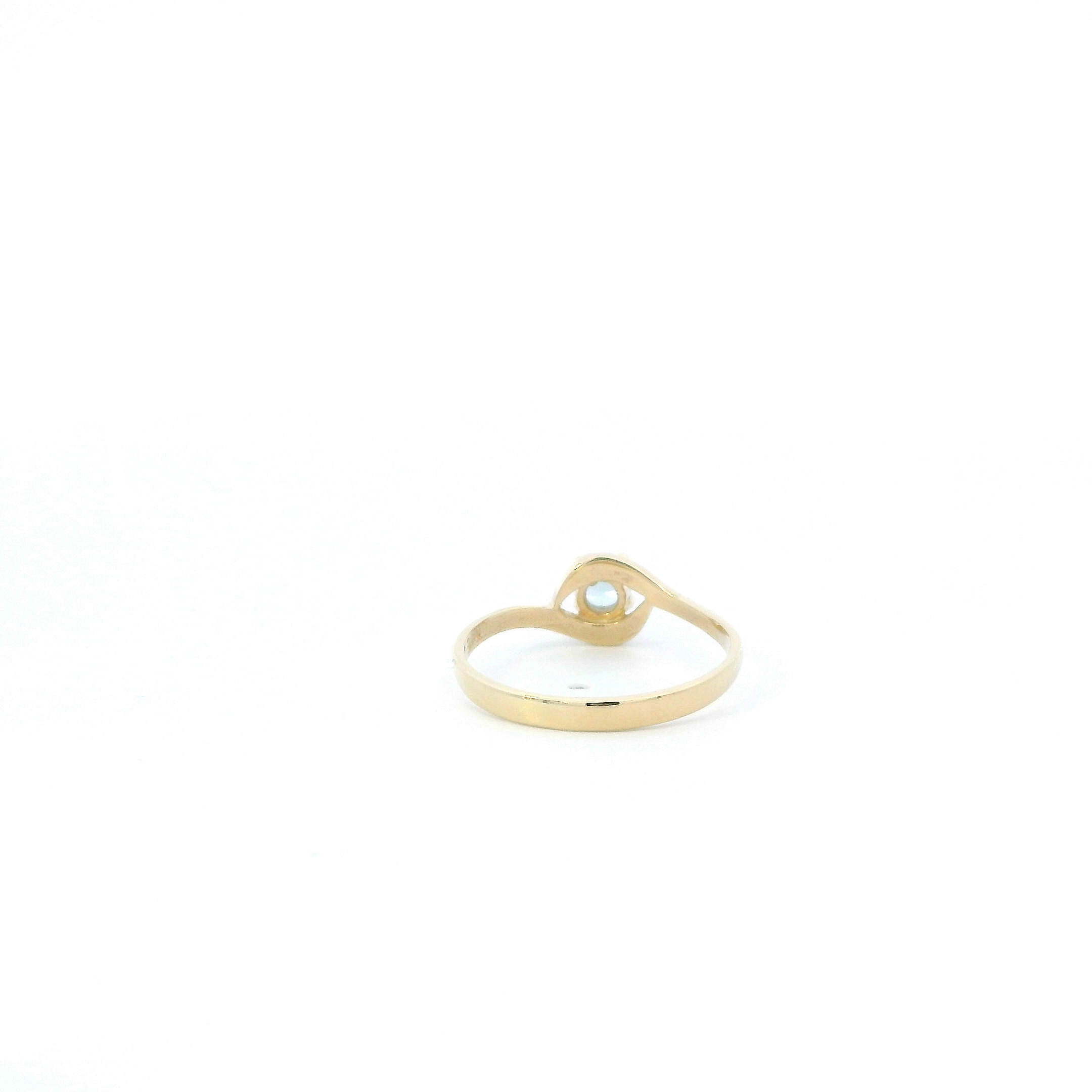 14K Yellow Gold Aquamarine Women's Ring