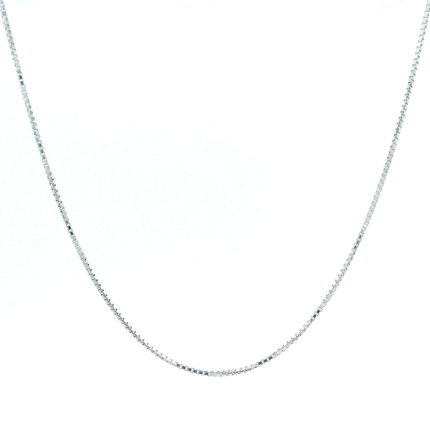 14K White Gold 17" Box Chain