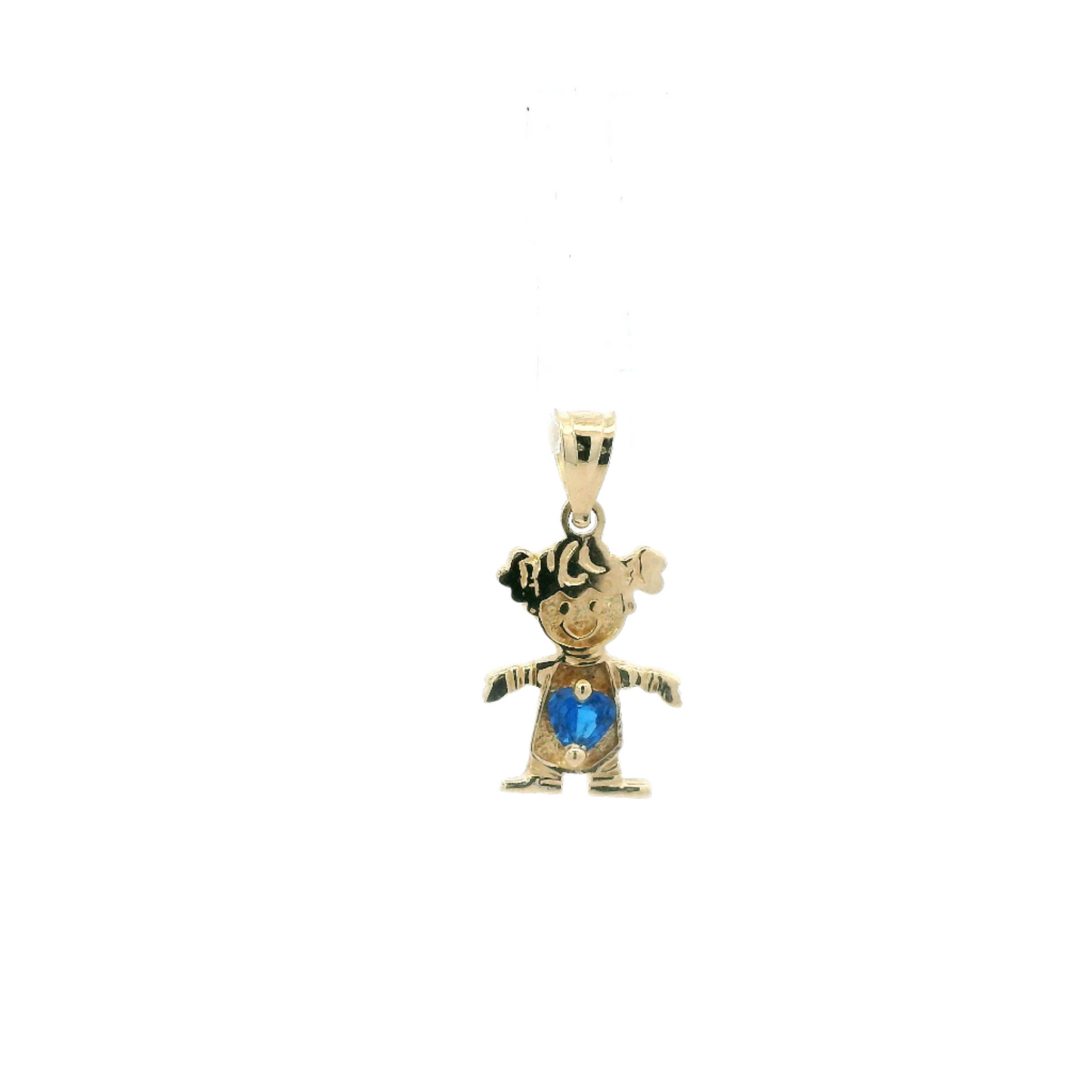 14K Yellow Gold Heart September Birthstone Child Pendant