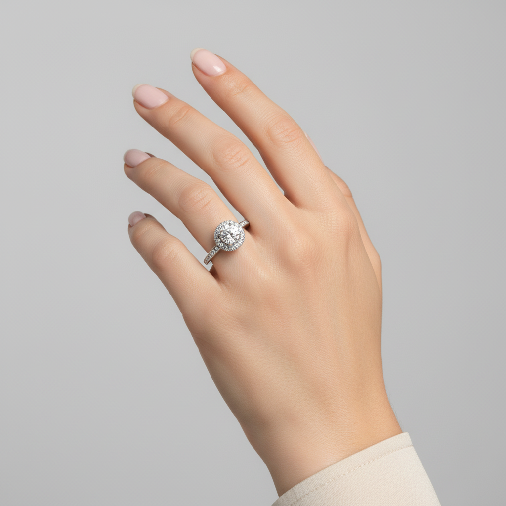 14K White Gold Diamond Women's Ring -1.48ct