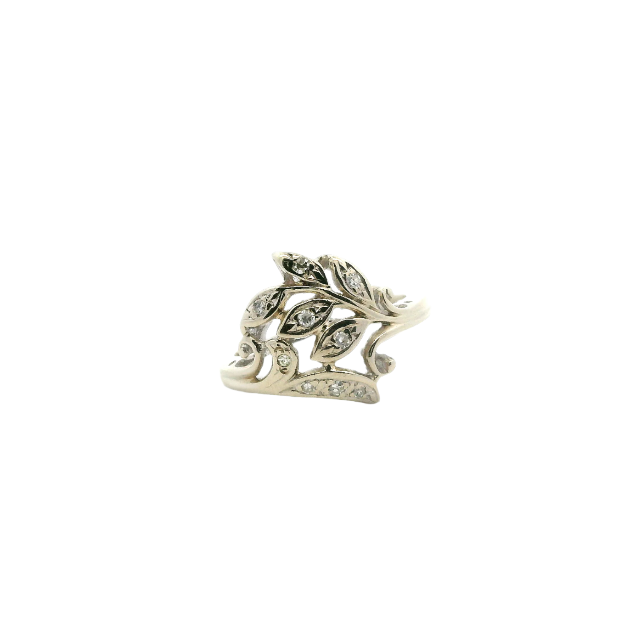14K White Gold Diamond Women's Ring- 0.17ct