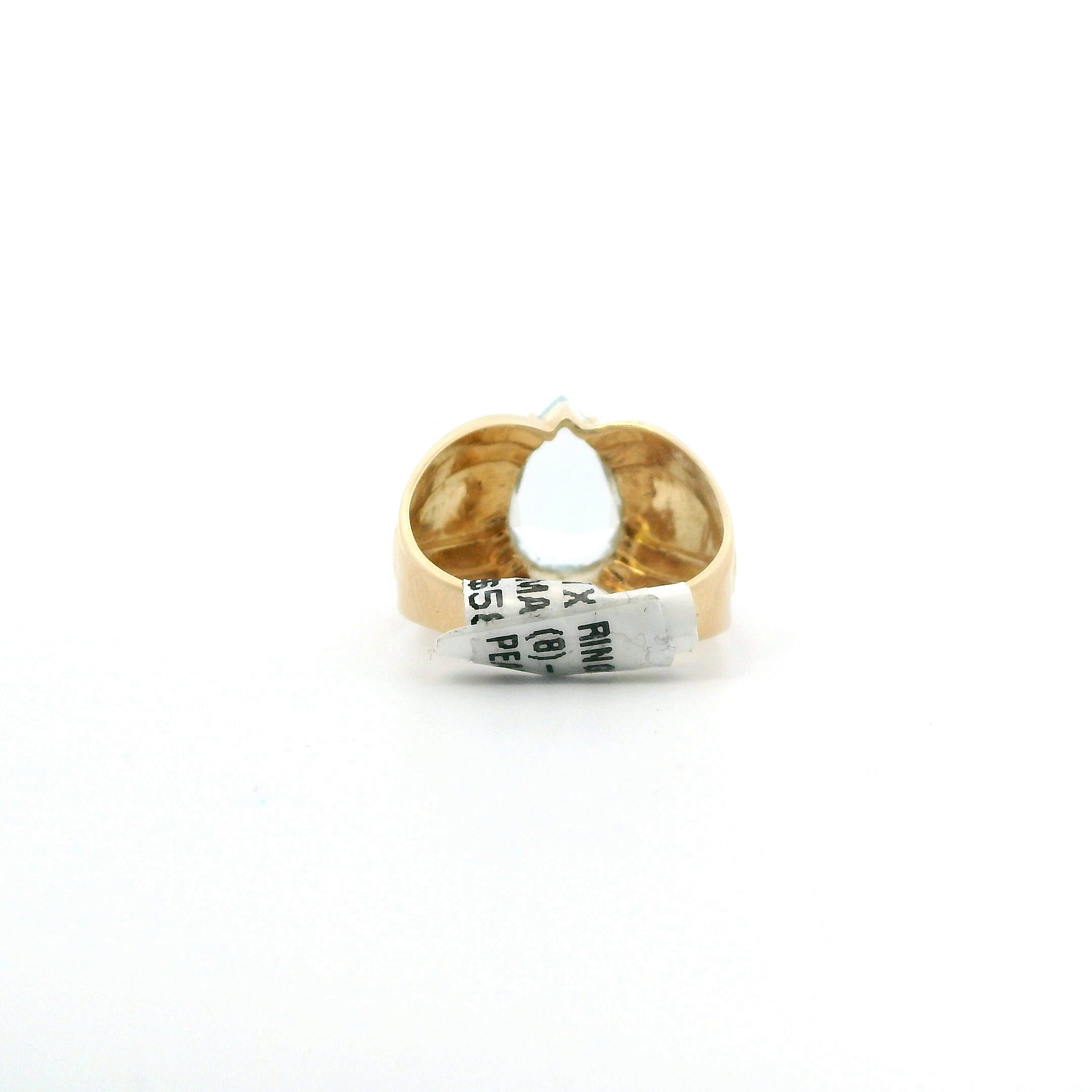 14K Yellow Gold Pear Aquamarine Womens's Ring