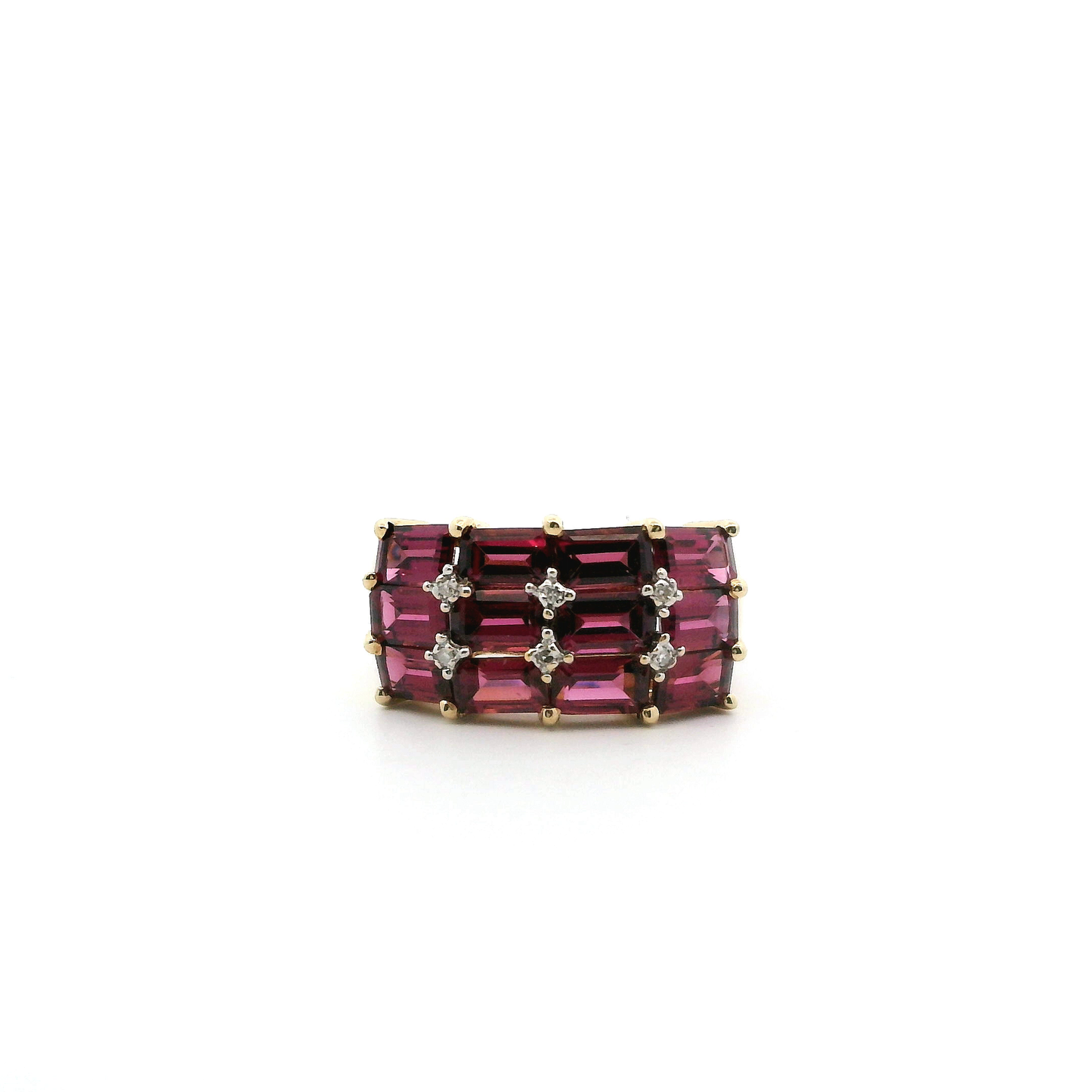 14K Yellow Gold Troumaline & Diamond Women's Ring - 0.03ct