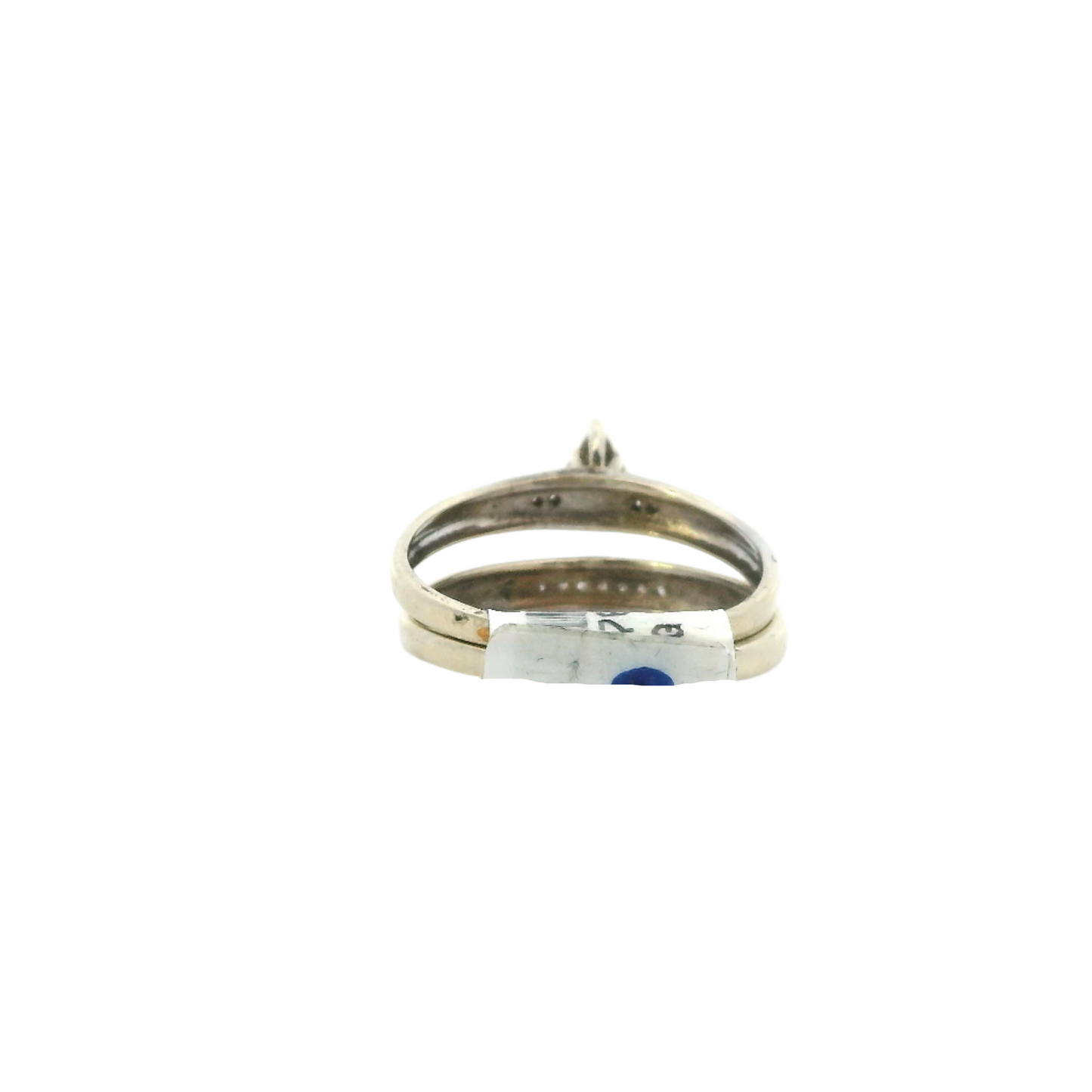 10K White Gold Diamond Engagement & Wedding Ring Set -0.18ct