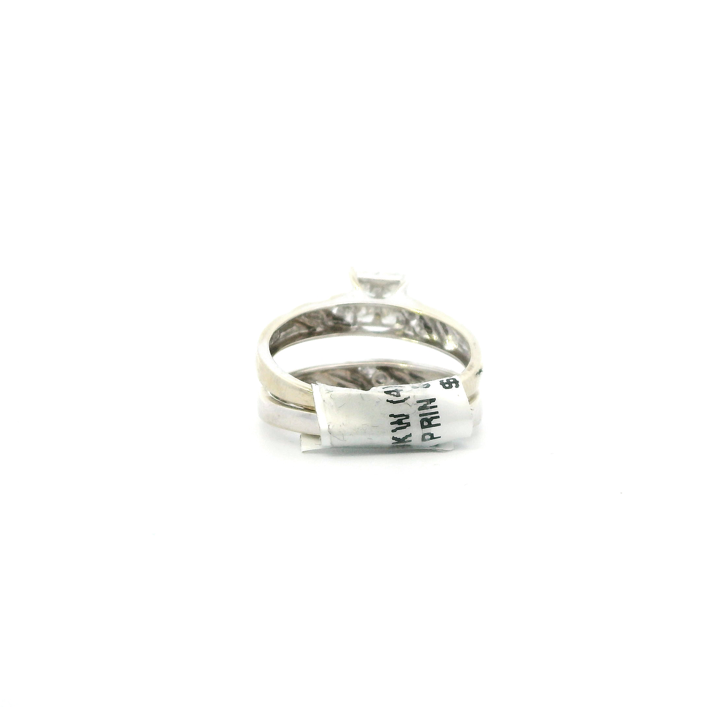 10K White Gold Diamond Engagement & Wedding Women's Ring Set -0.49ct
