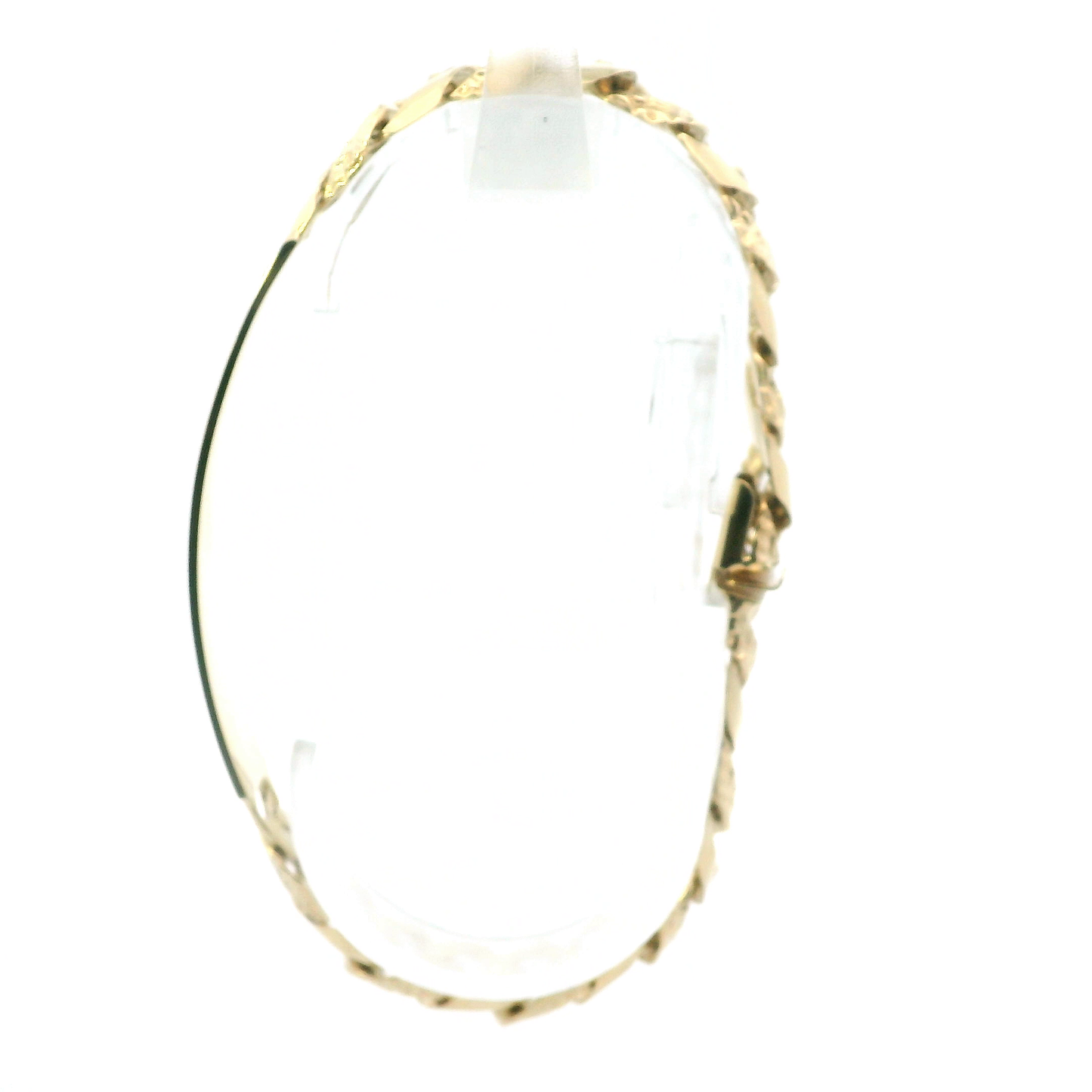 14K Yellow Gold Nugget Curb ID Bracelet