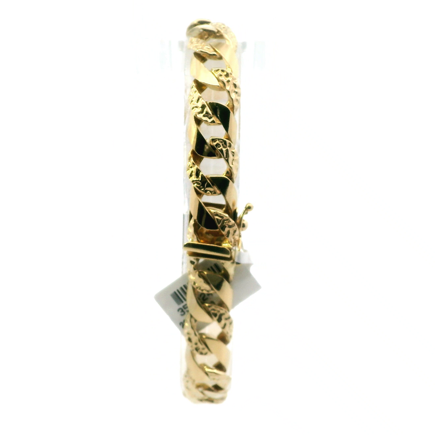14K Yellow Gold Nugget Curb ID Bracelet