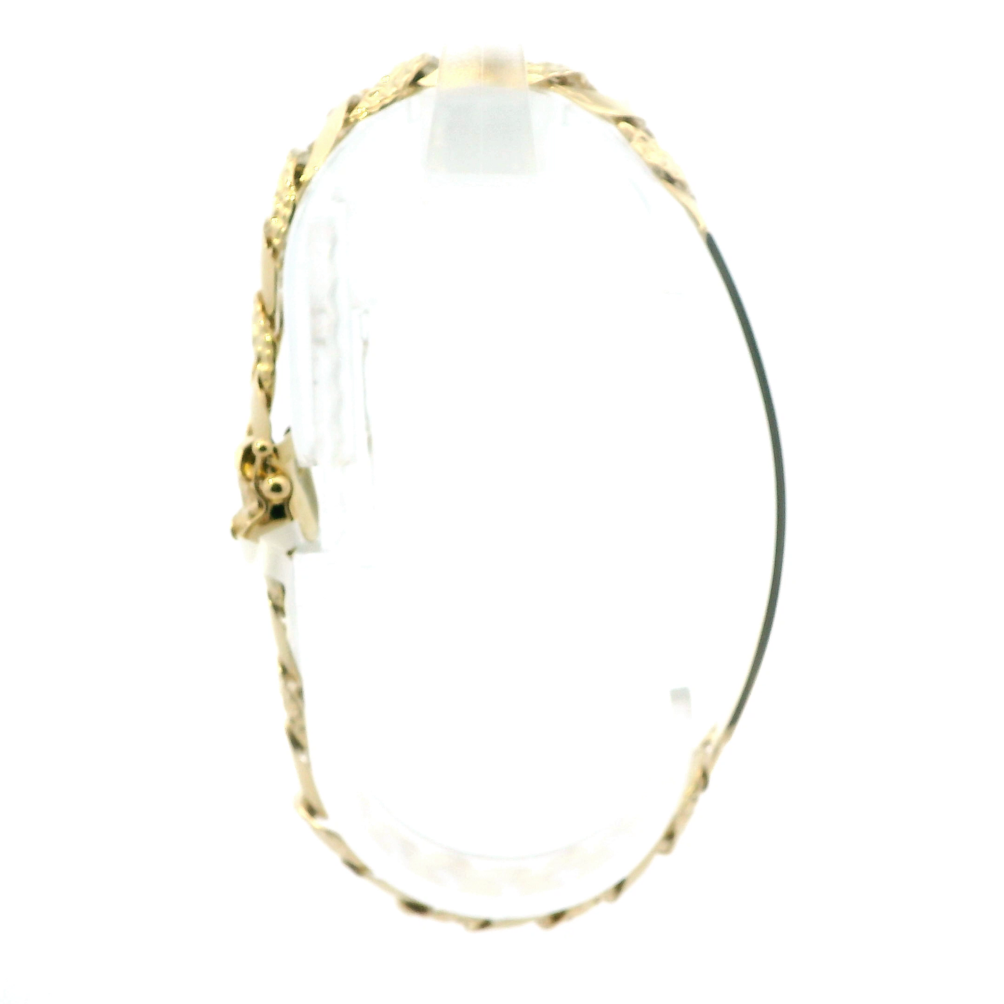 14K Yellow Gold Nugget Curb ID Bracelet