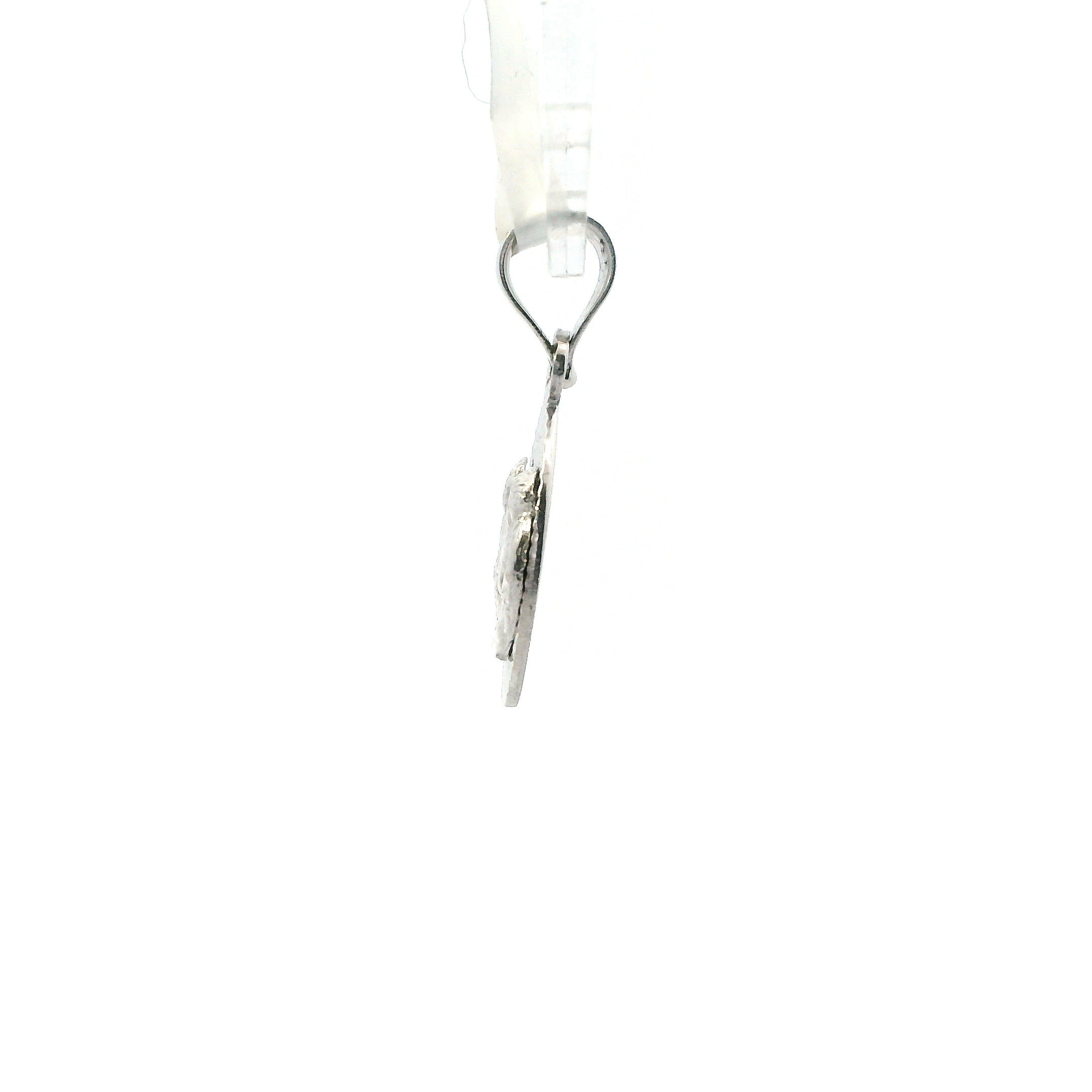 10K White Gold Religious Pendant