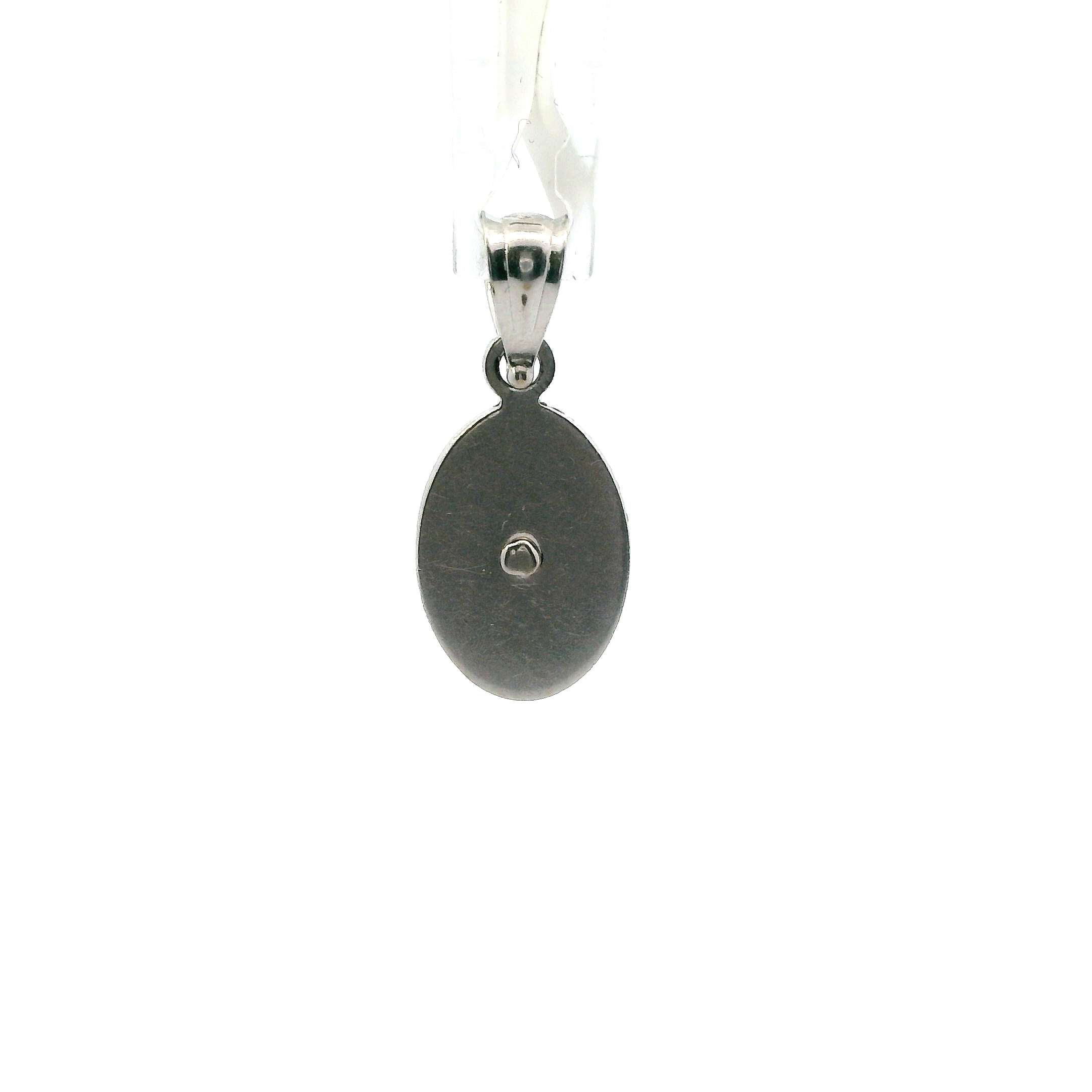 10K White Gold Religious Pendant