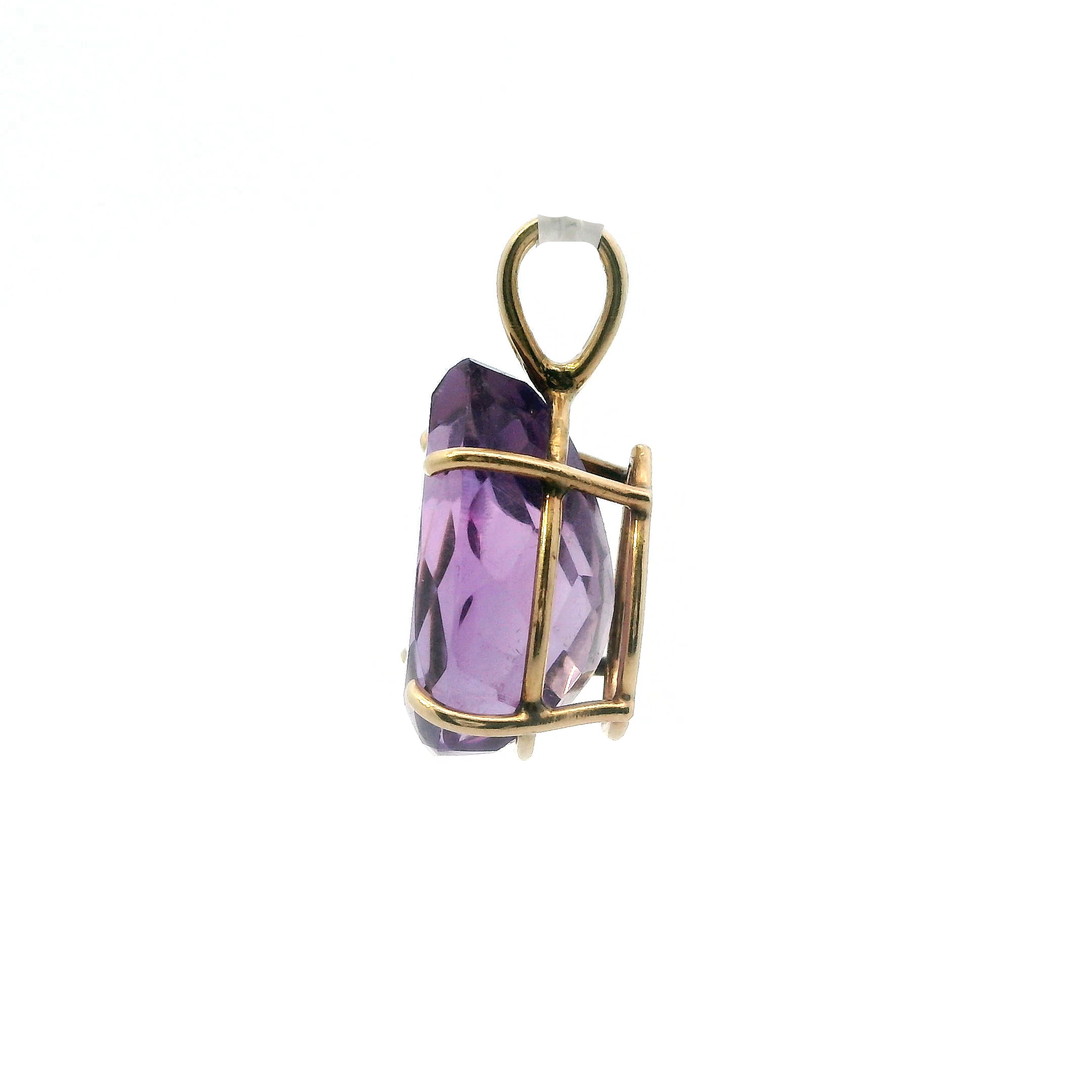 10K Yellow Gold Pear Shape Amethyst Pendant