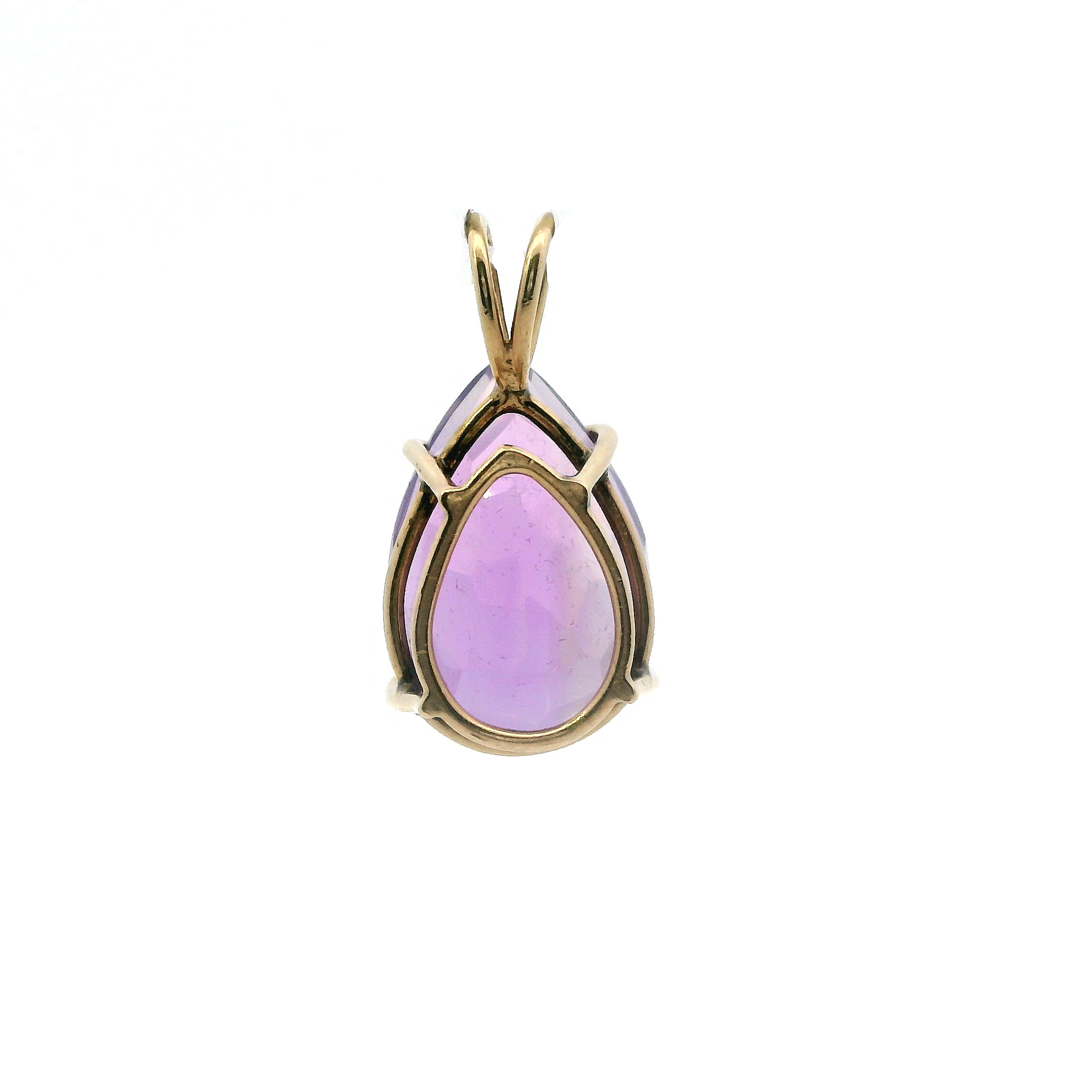 10K Yellow Gold Pear Shape Amethyst Pendant