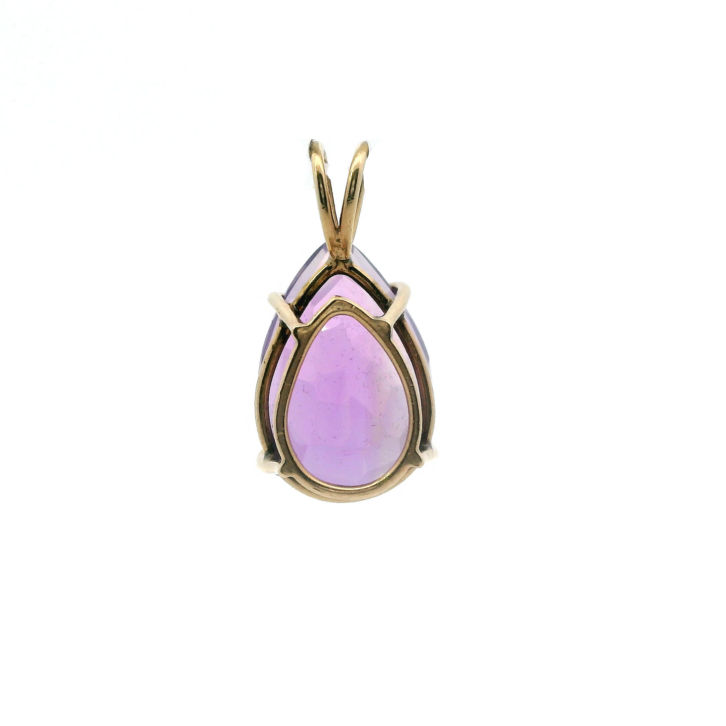 10K Yellow Gold Pear Shape Amethyst Pendant
