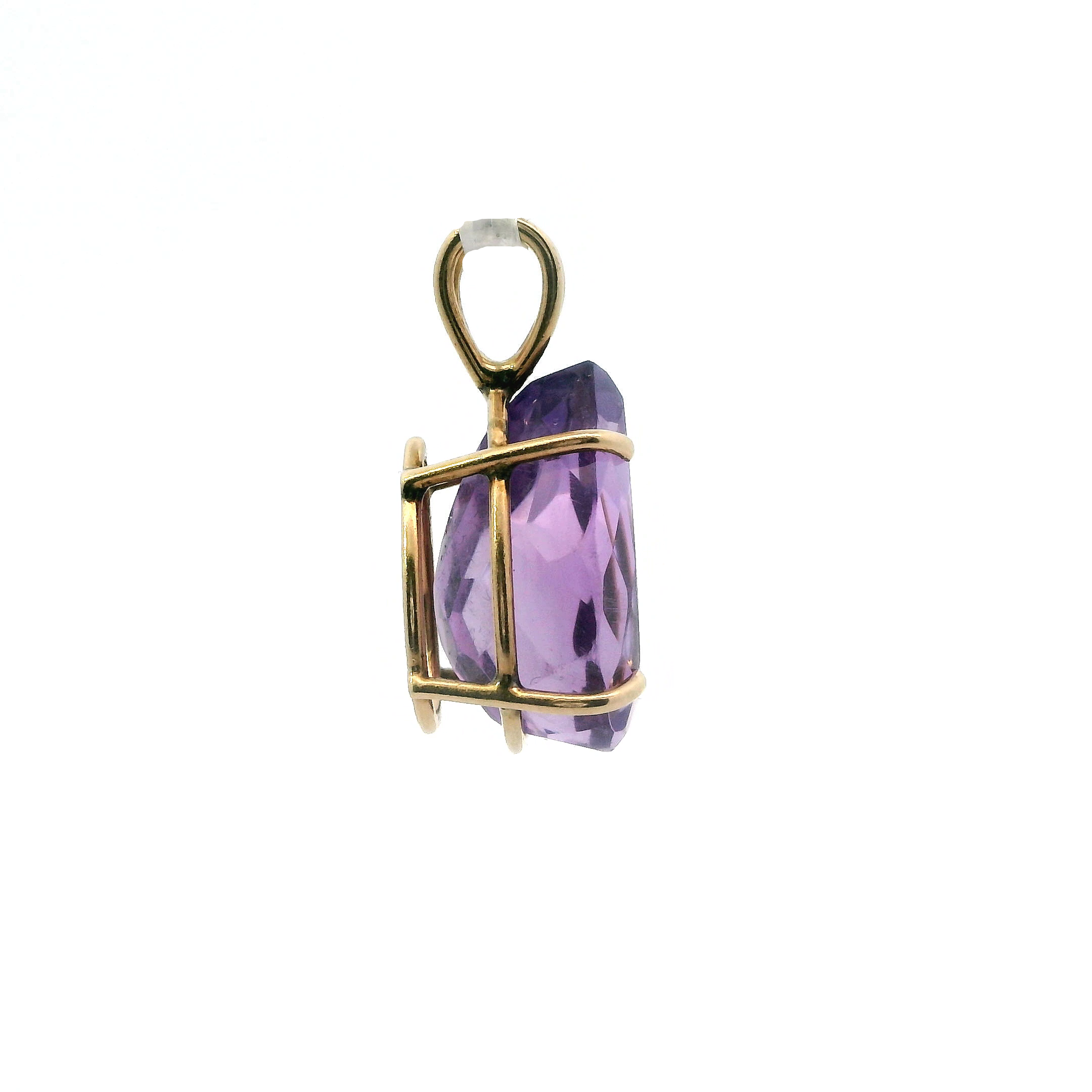 10K Yellow Gold Pear Shape Amethyst Pendant