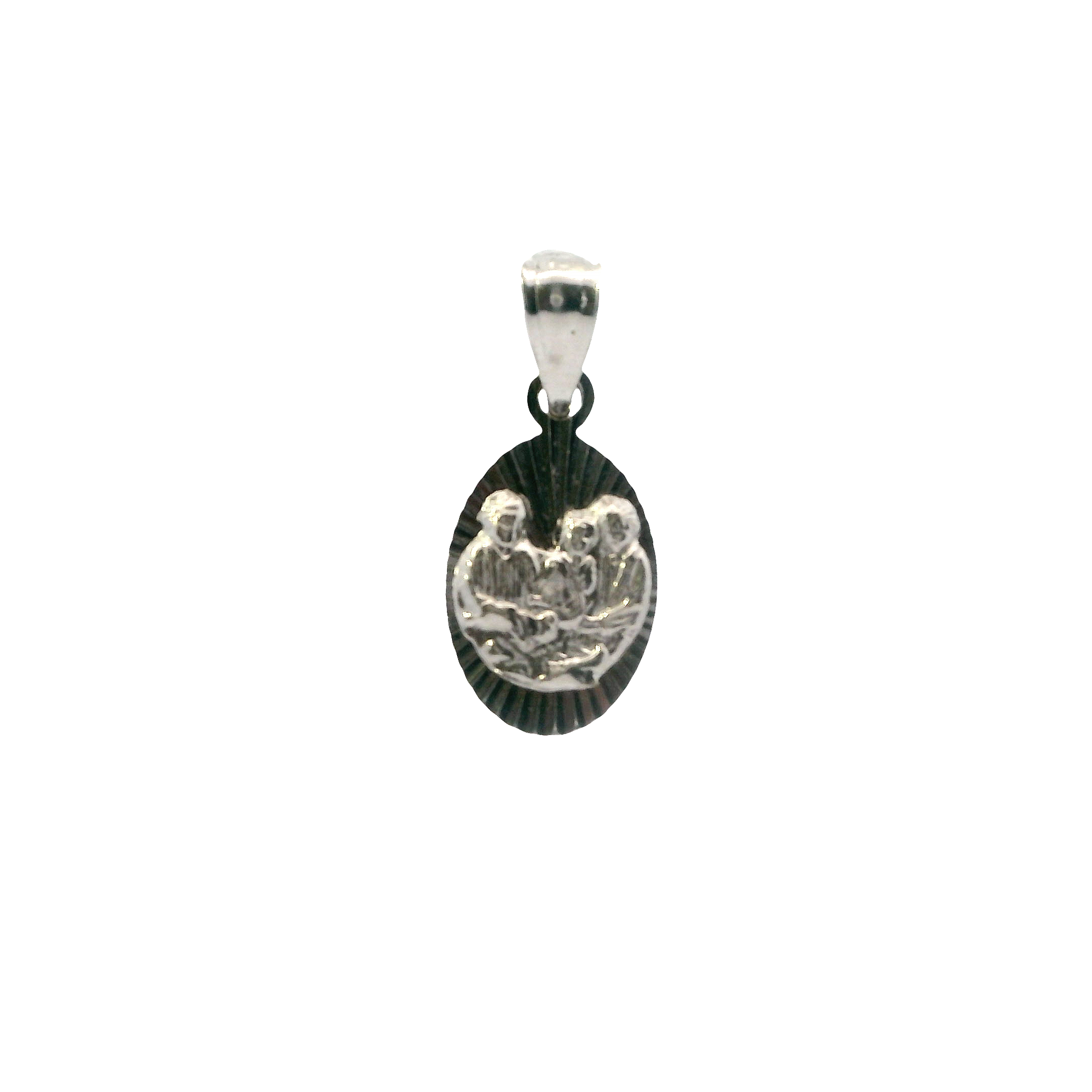 10K White Gold Religious Pendant