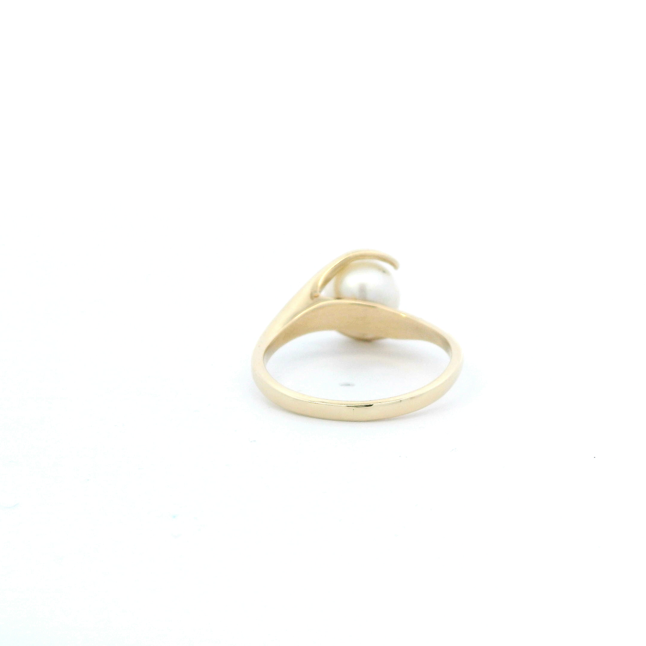14K Yellow Gold Pearl & Blue Topaz Women's Ring