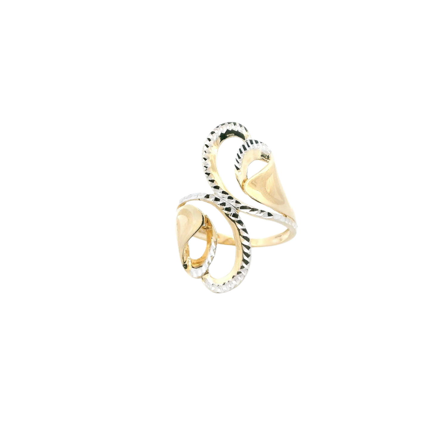 14K Yellow & White Gold Abstract Design Ring