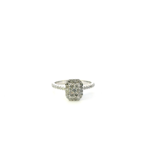 14K White Gold Diamond Women's Ring - 0.62ct