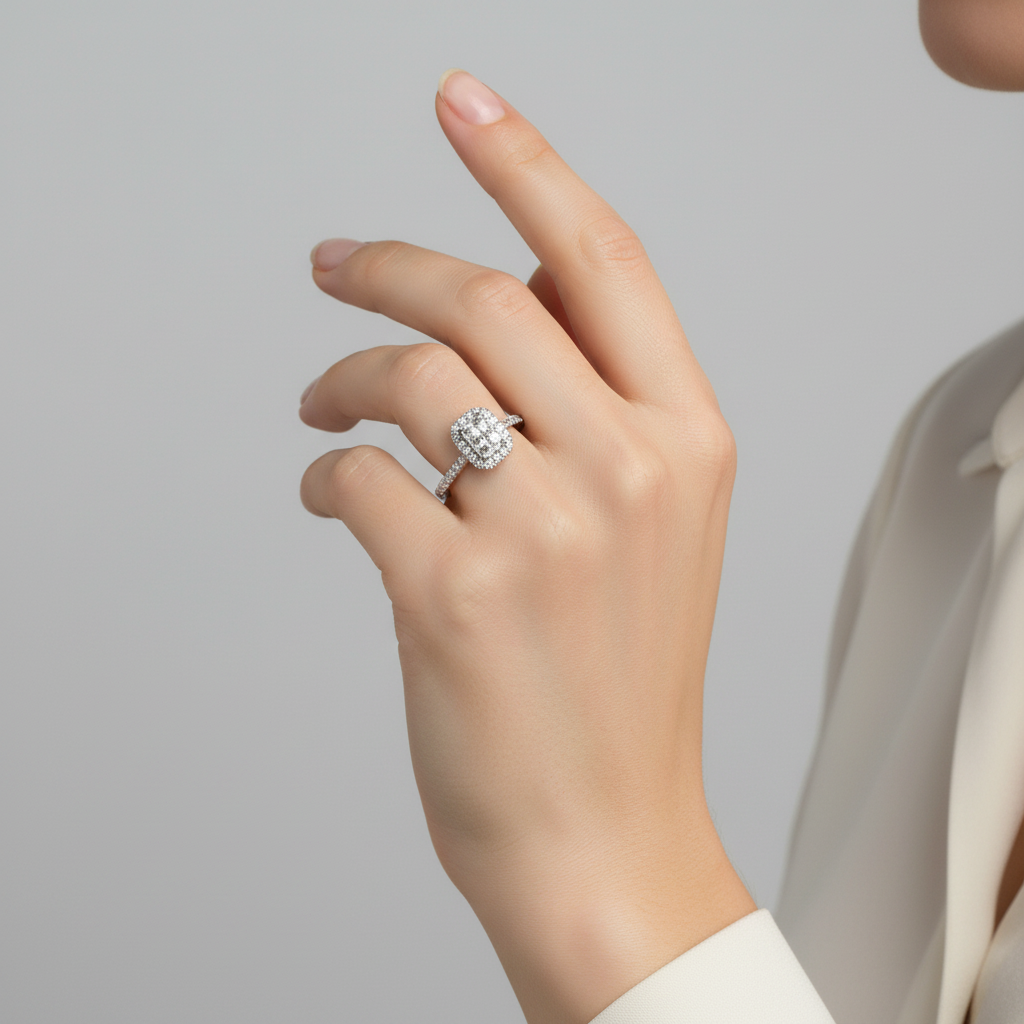 14K White Gold Diamond Women's Ring - 0.62ct