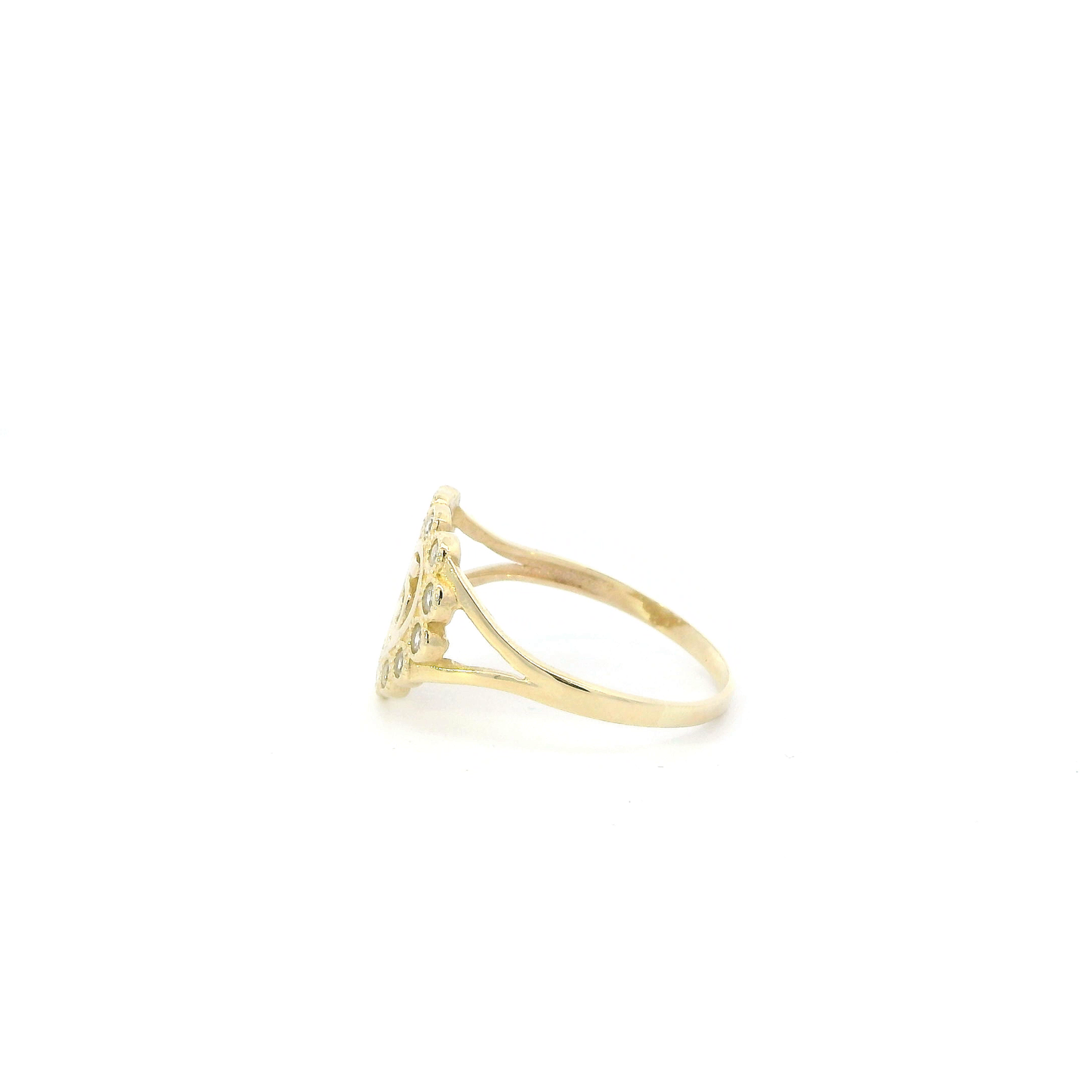 14K Yellow Gold 15" Heart Women's Ring