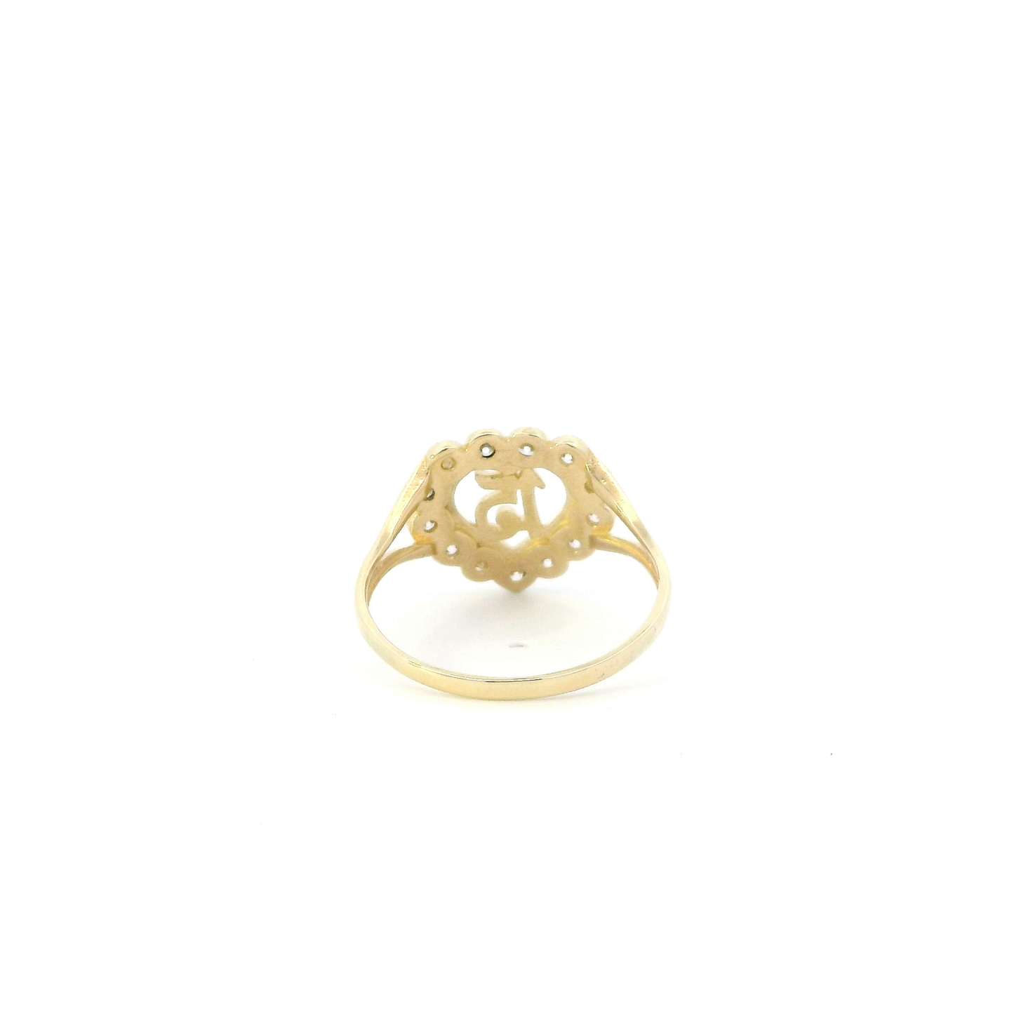 14K Yellow Gold 15" Heart Women's Ring