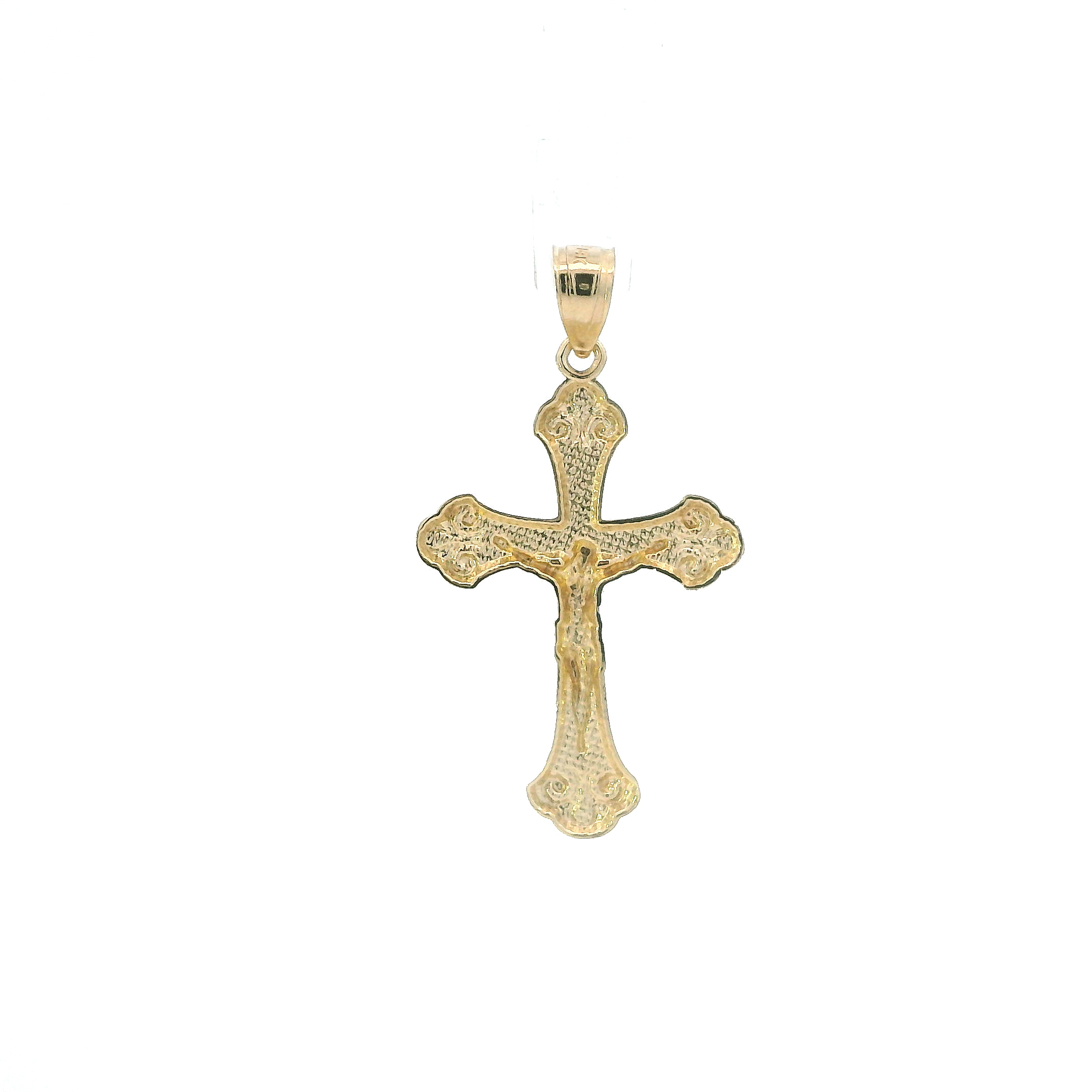 14K Yellow & White Gold Crucifix Pendant