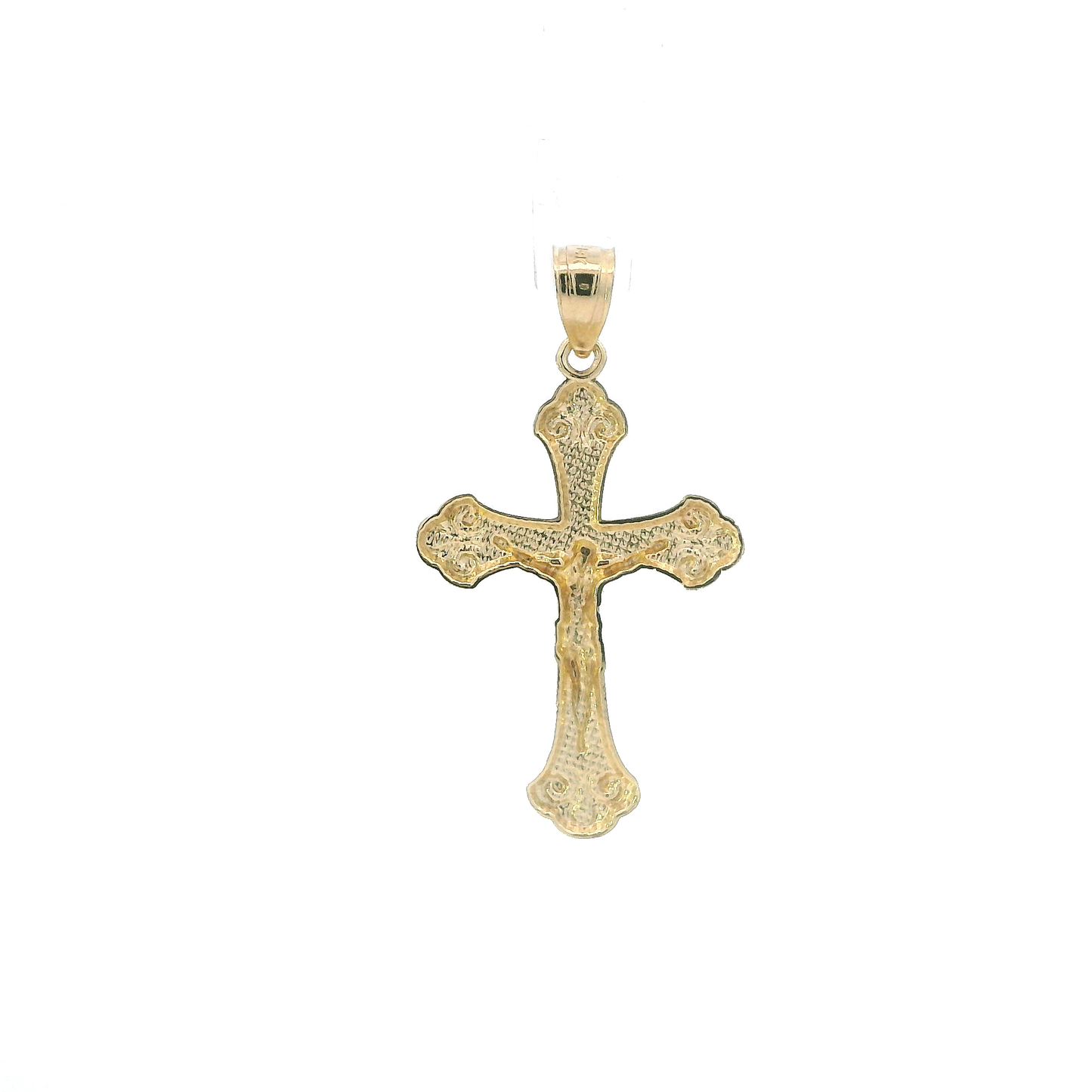 14K Yellow & White Gold Crucifix Pendant