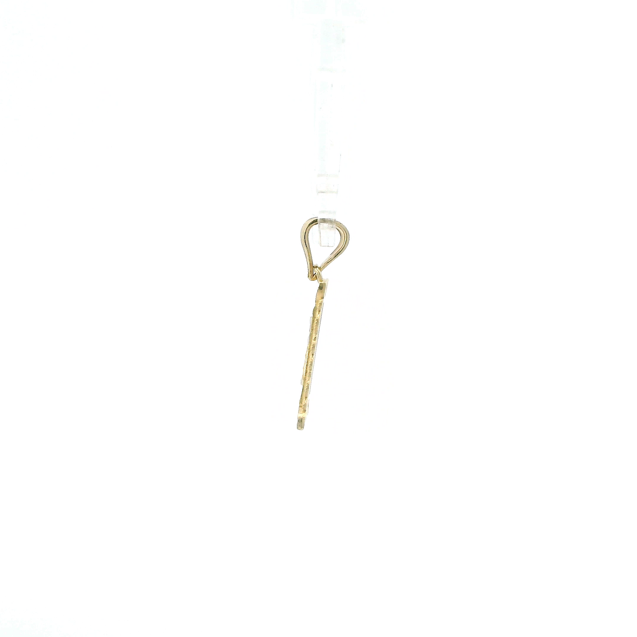 10K Yellow & White Gold Rectangle Filigree Letter 