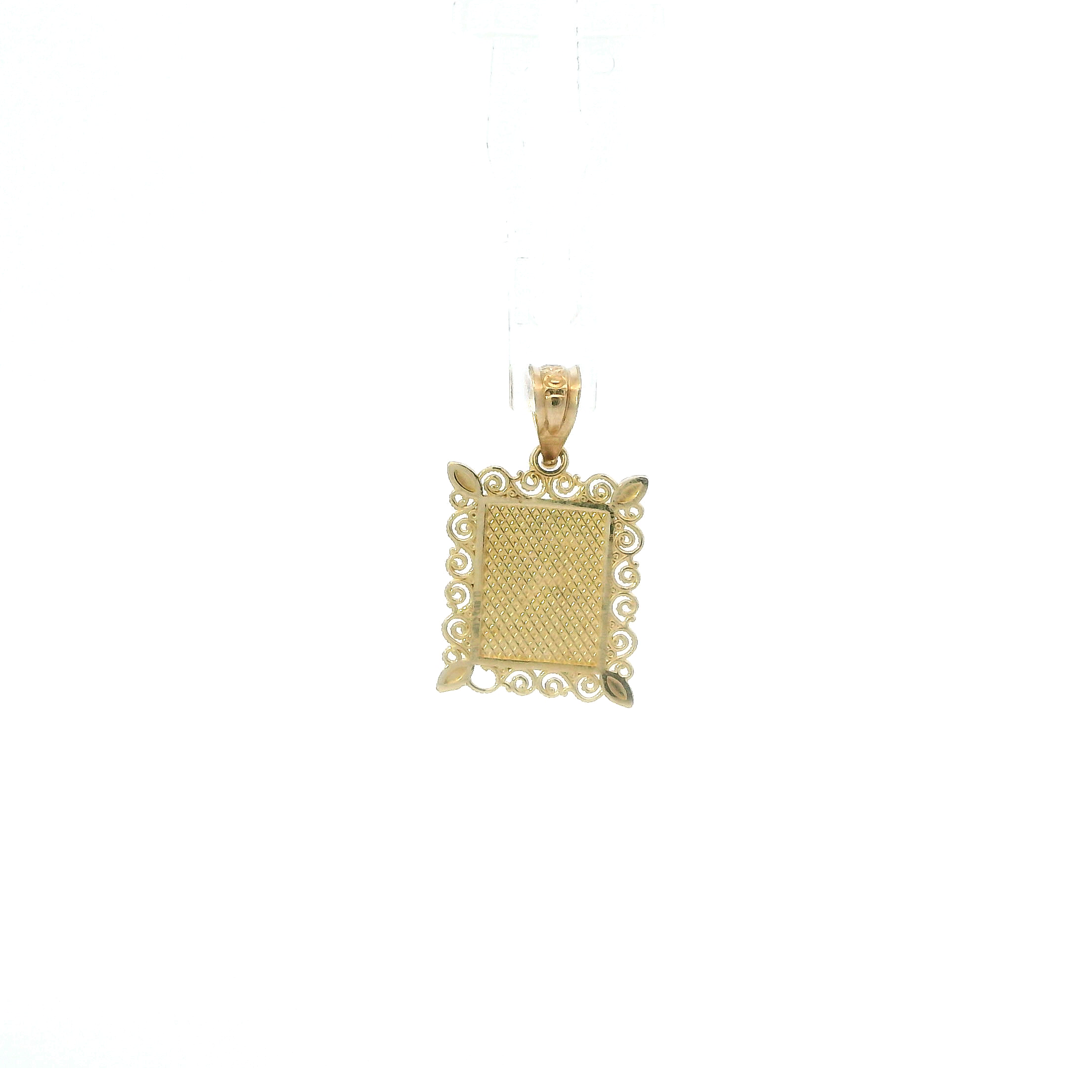 10K Yellow & White Gold Rectangle Filigree Letter 